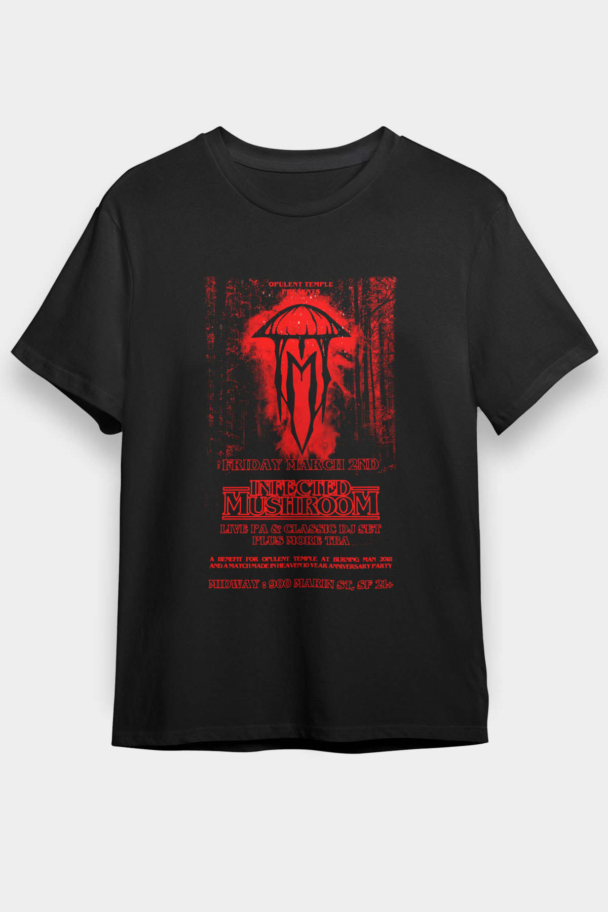Infected Mushroom Siyah Unisex Tişört T-Shirt - TişörtFabrikası