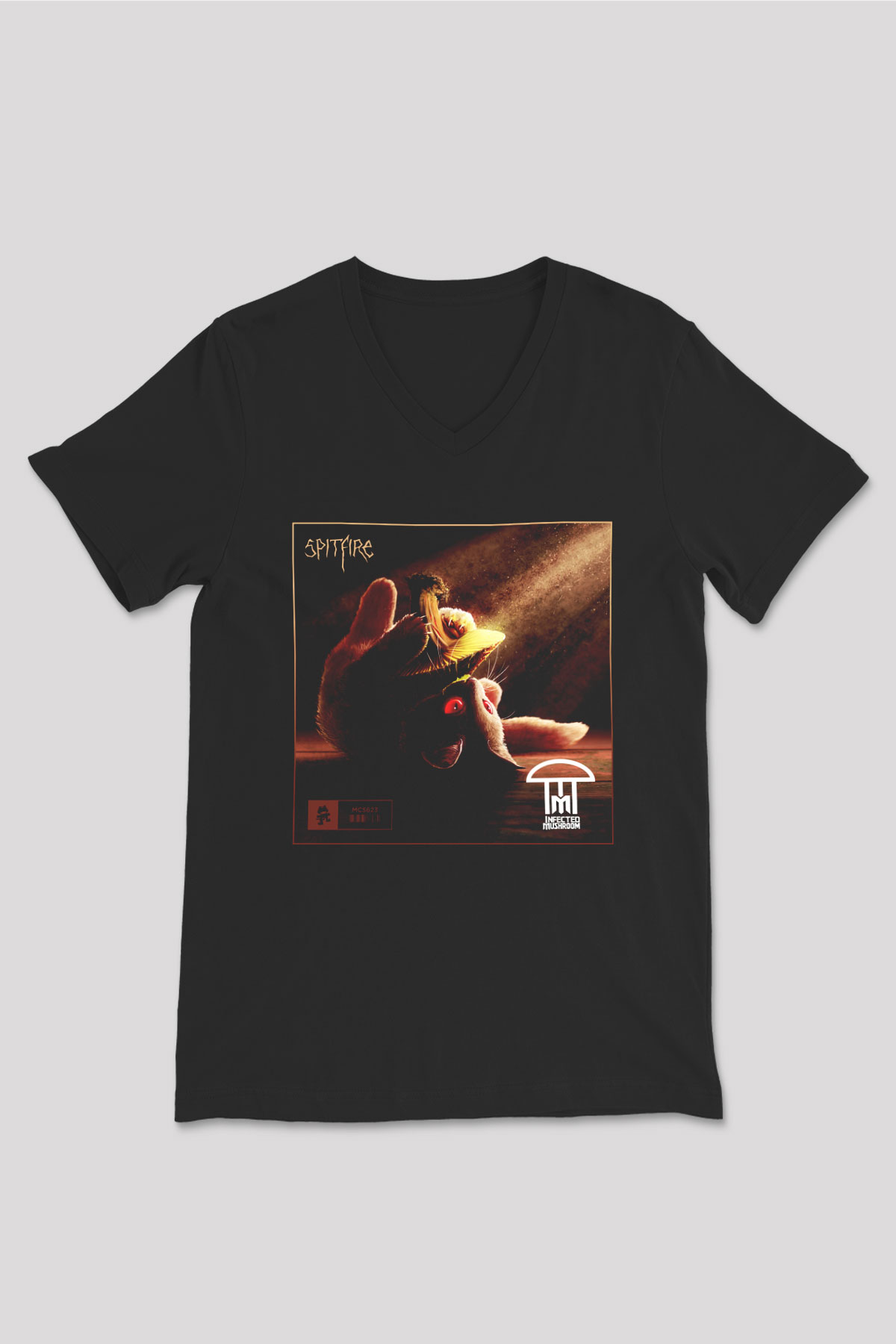 Infected Mushroom Siyah Unisex V Yaka Tişört T-Shirt