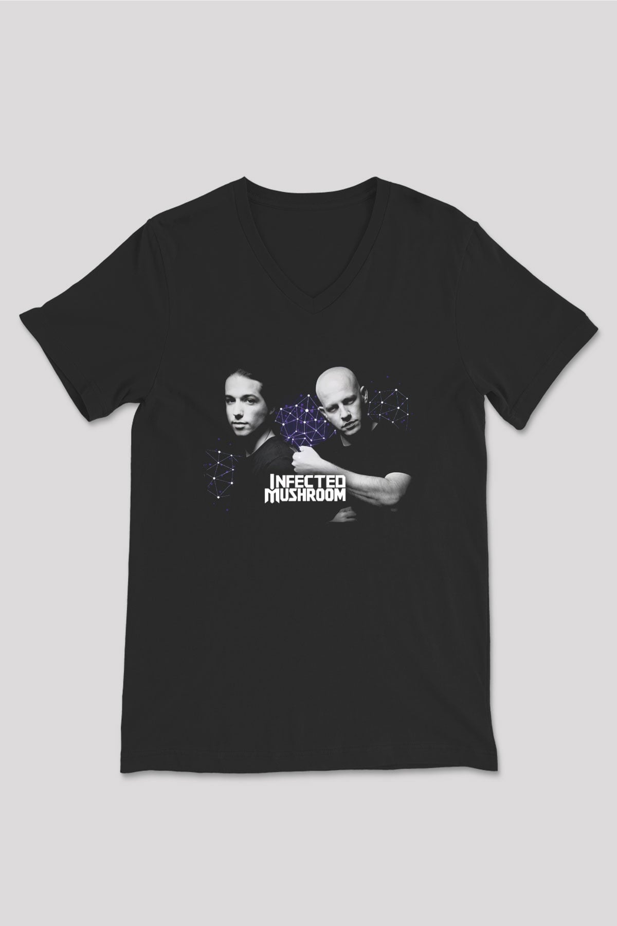 Infected Mushroom Siyah Unisex V Yaka Tişört