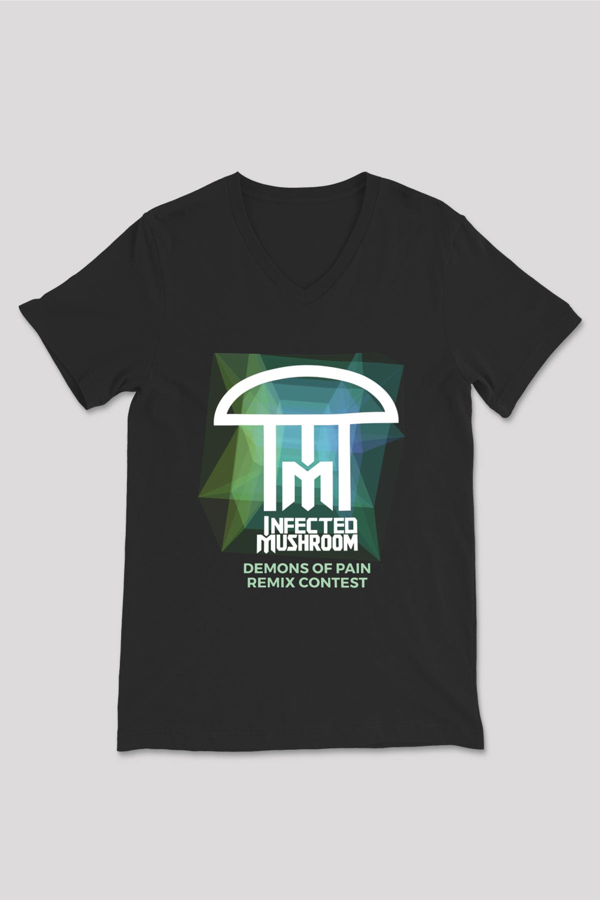 Infected Mushroom Siyah Unisex V Yaka Tişört T-Shirt