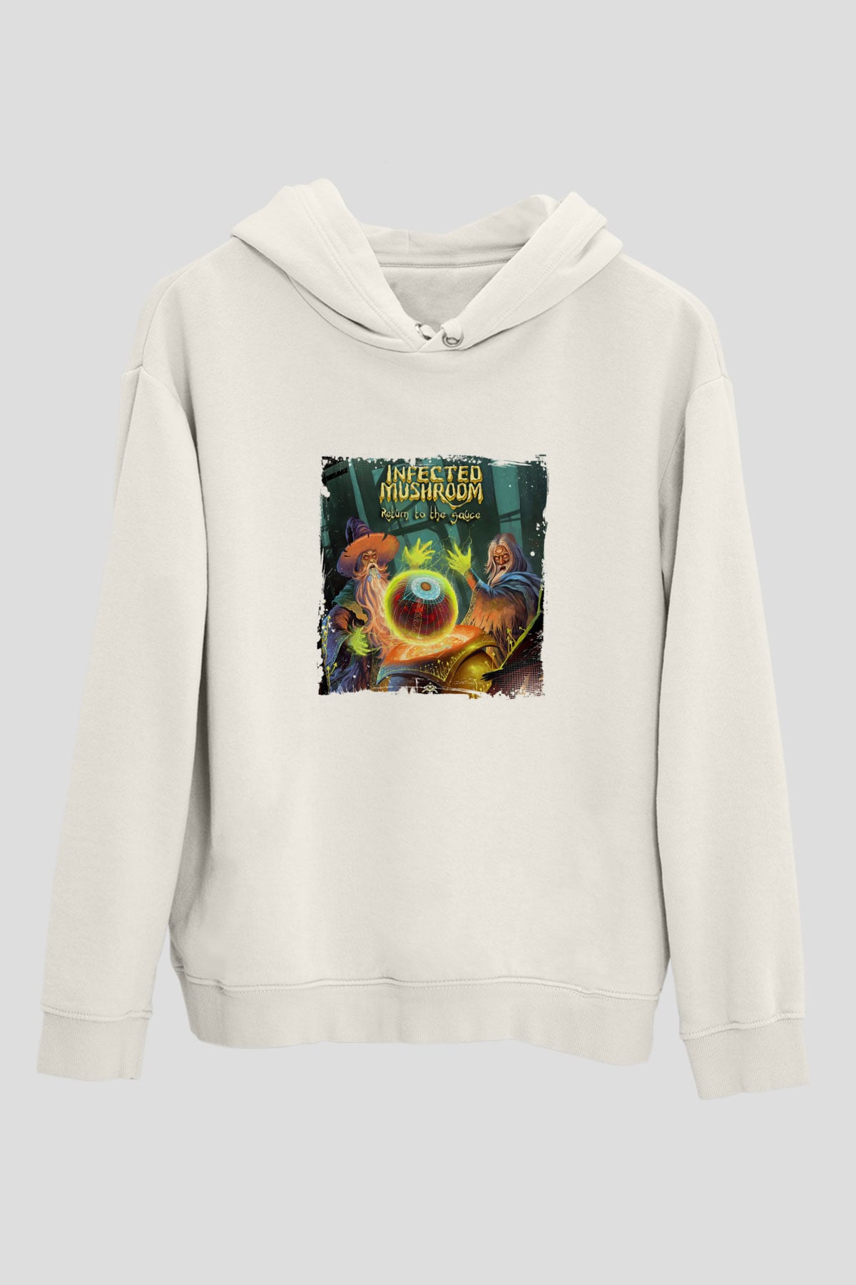Infected MushroomBaskılı Beyaz Hoodie