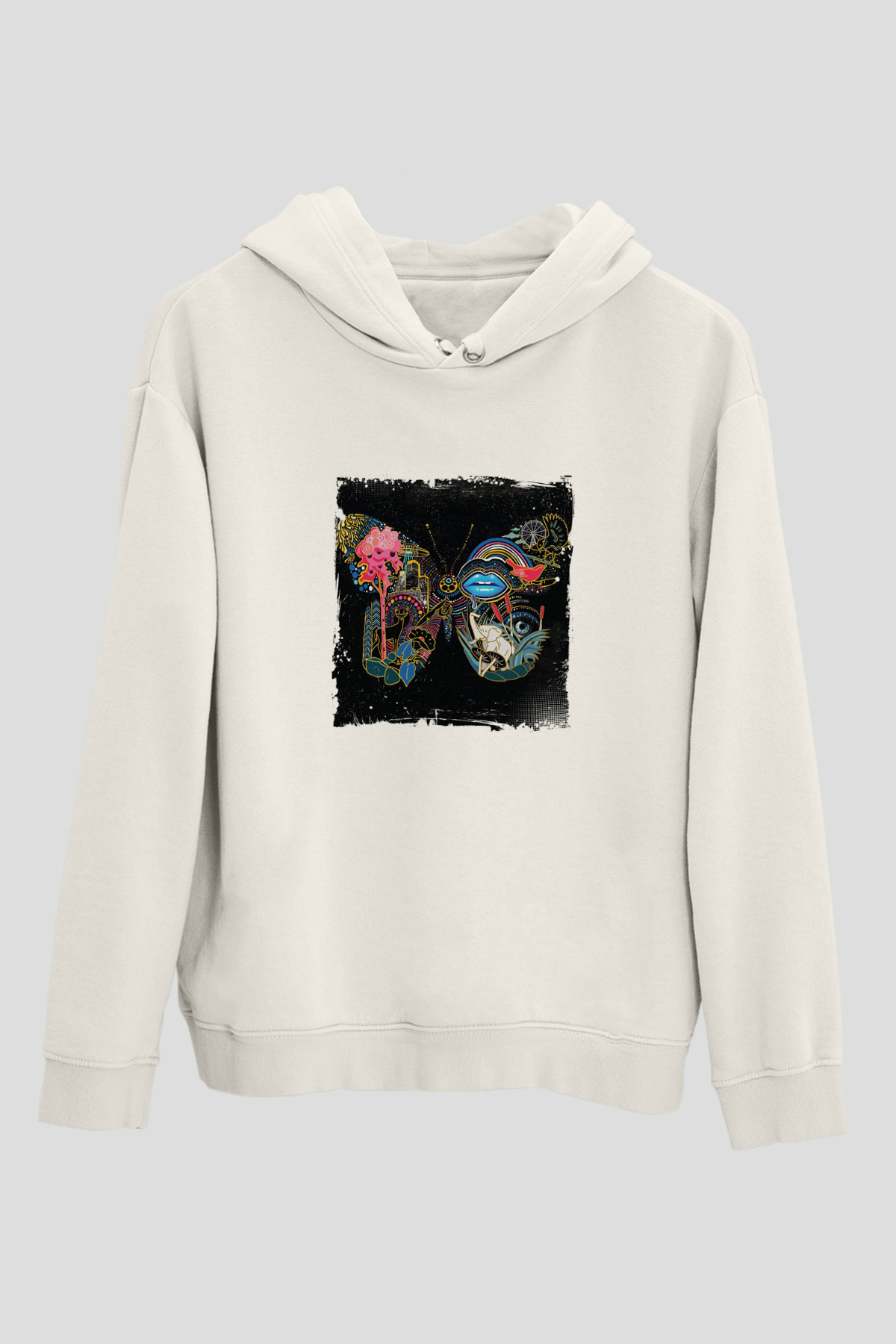 Infected MushroomBaskılı Beyaz Hoodie
