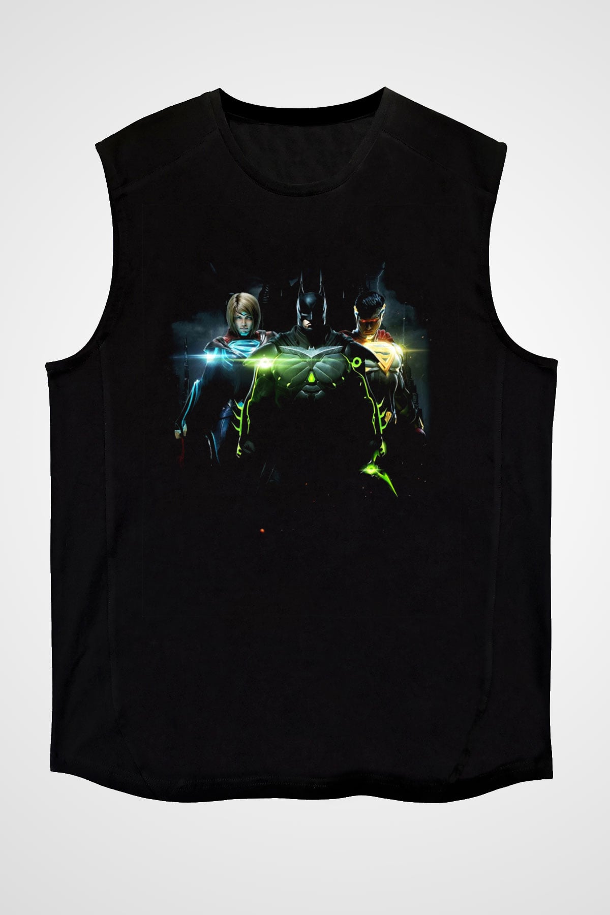 Injustice 2 Siyah Unisex Kolsuz Tişört