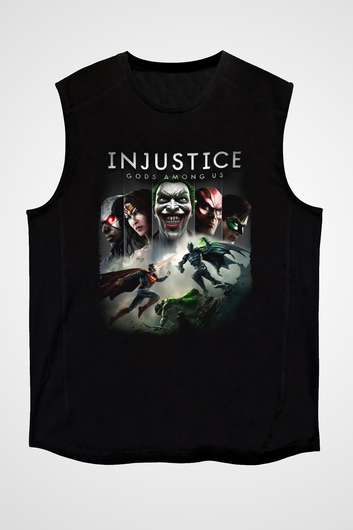 Injustice 2 Siyah Unisex Kolsuz Tişört