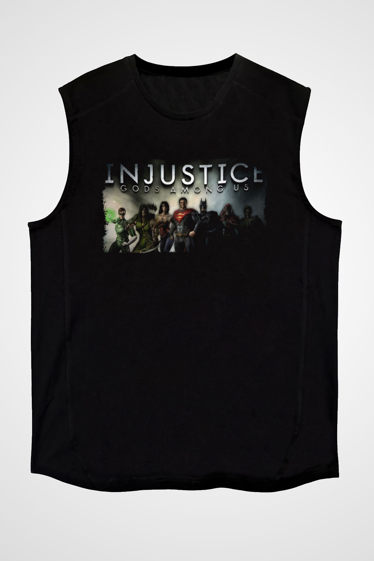 Injustice 2 Siyah Unisex Kolsuz Tişört