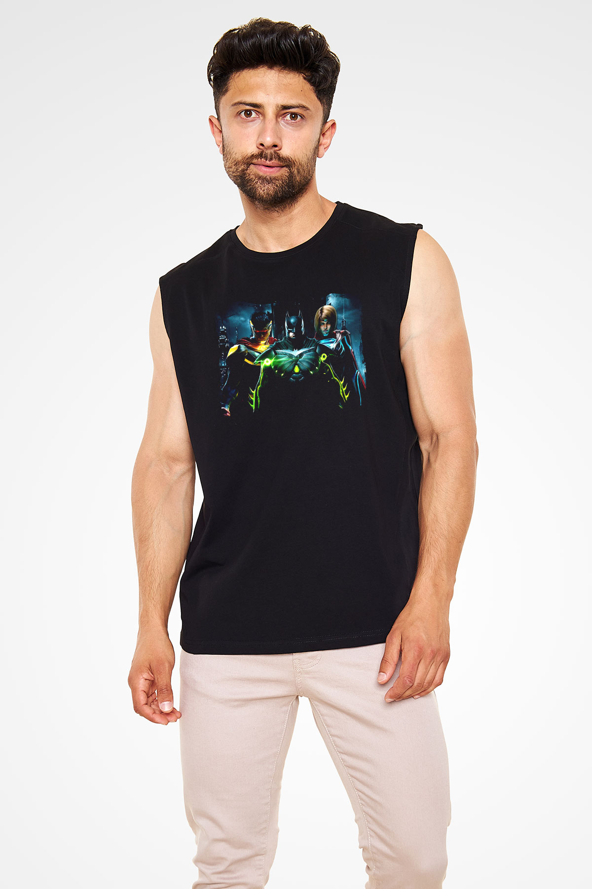 Injustice 2 Siyah Unisex Kolsuz Tişört