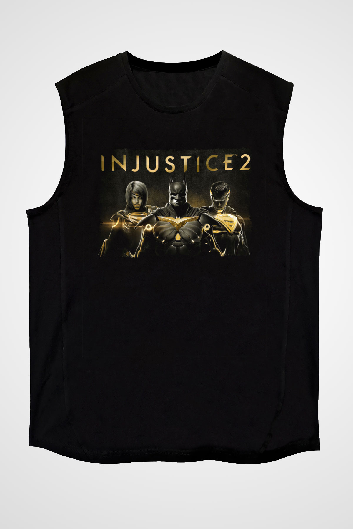 Injustice 2 Siyah Unisex Kolsuz Tişört