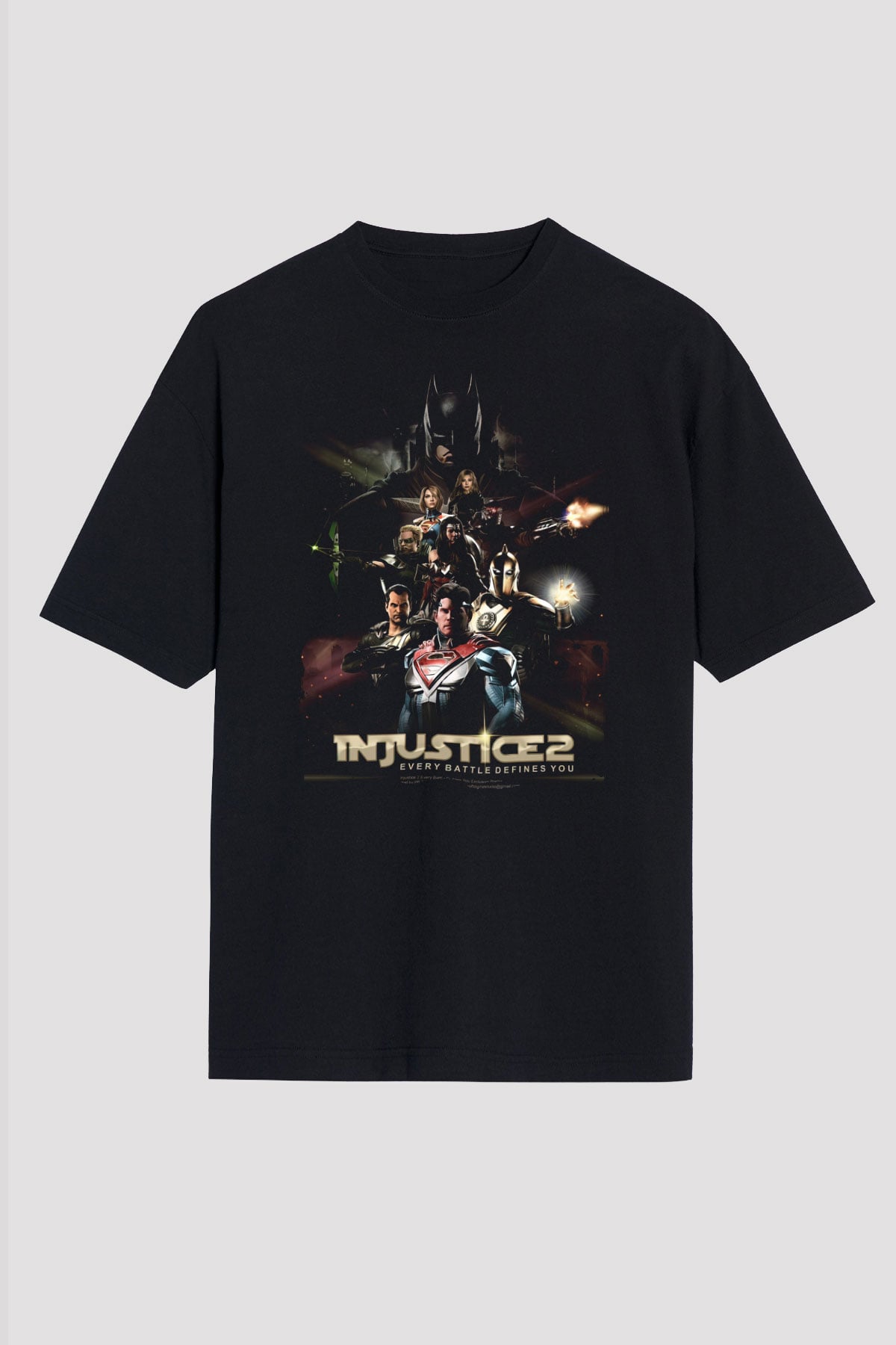 Injustice 2 Siyah Unisex Tişört T-Shirt