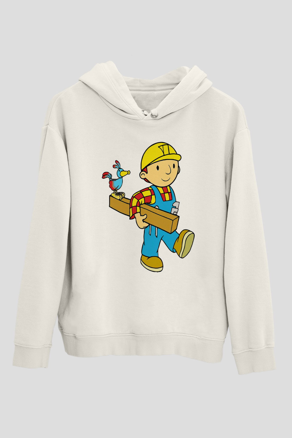 İnşaatçı Beyaz Unisex Hoodie