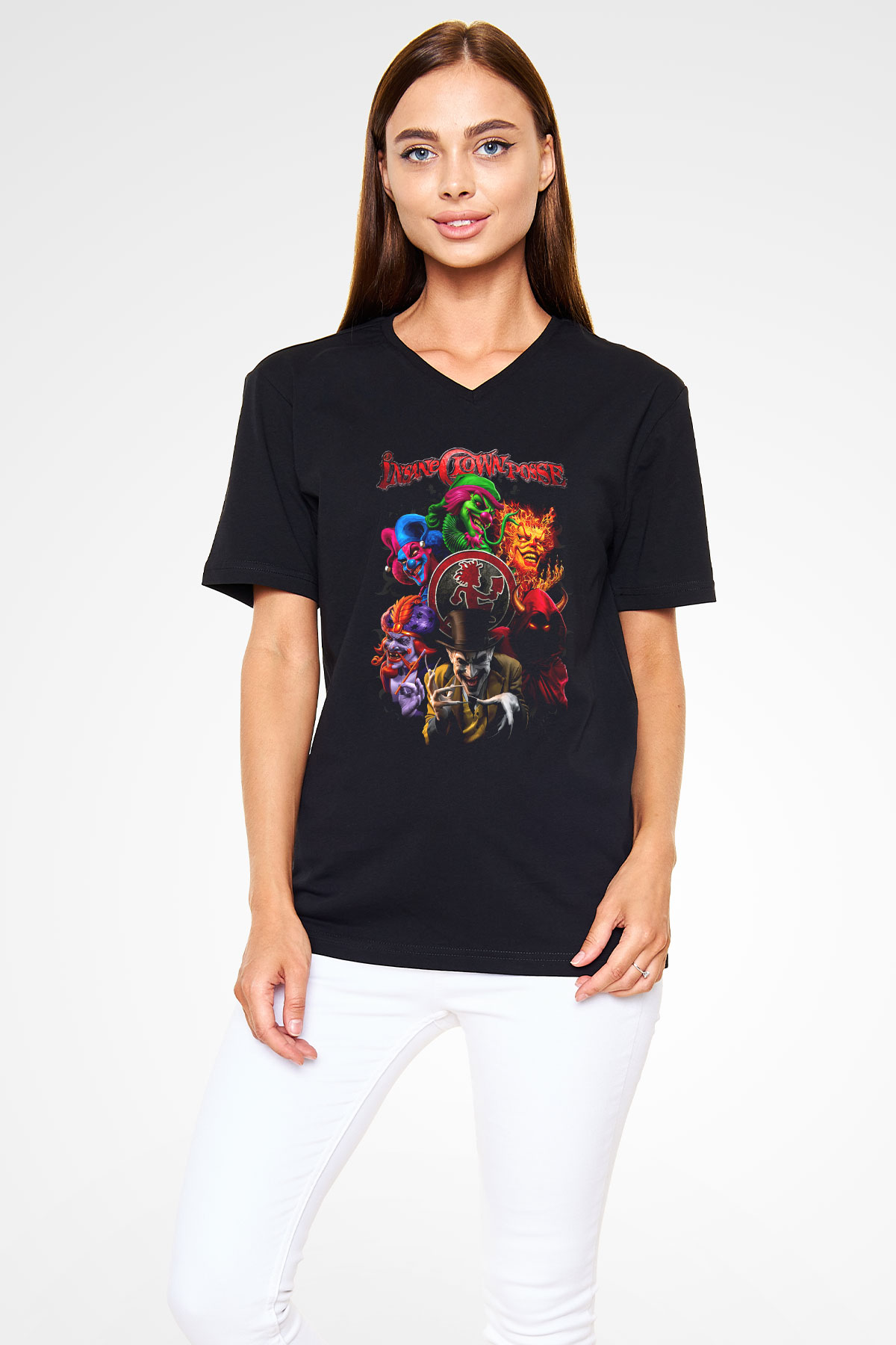 Insane Clown Posse Siyah Unisex V Yaka Tişört T-Shirt