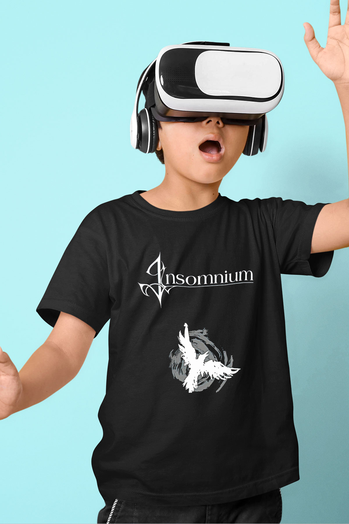 Insomnium Baskılı Unisex Siyah Çocuk Tişört - Tshirt