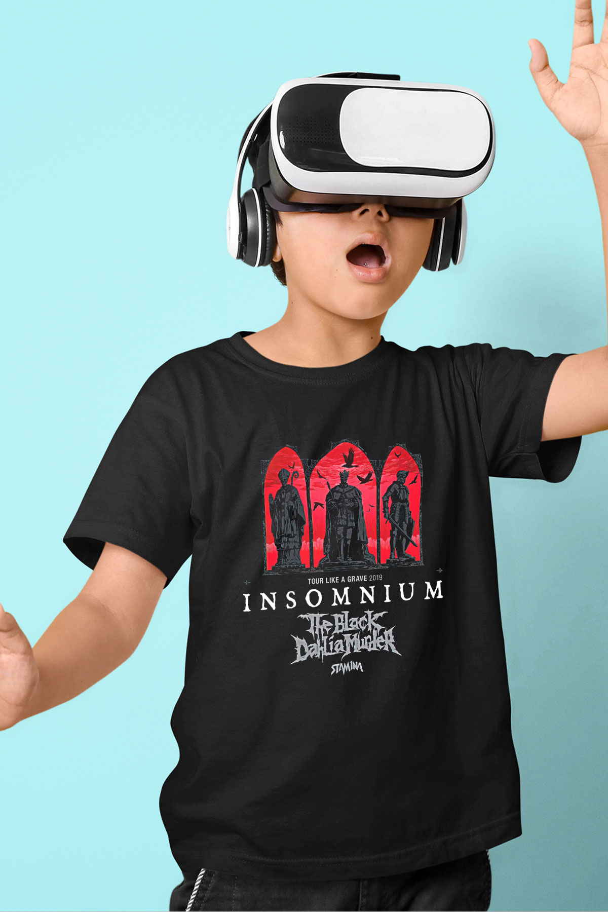 Insomnium Baskılı Unisex Siyah Çocuk Tişört - Tshirt