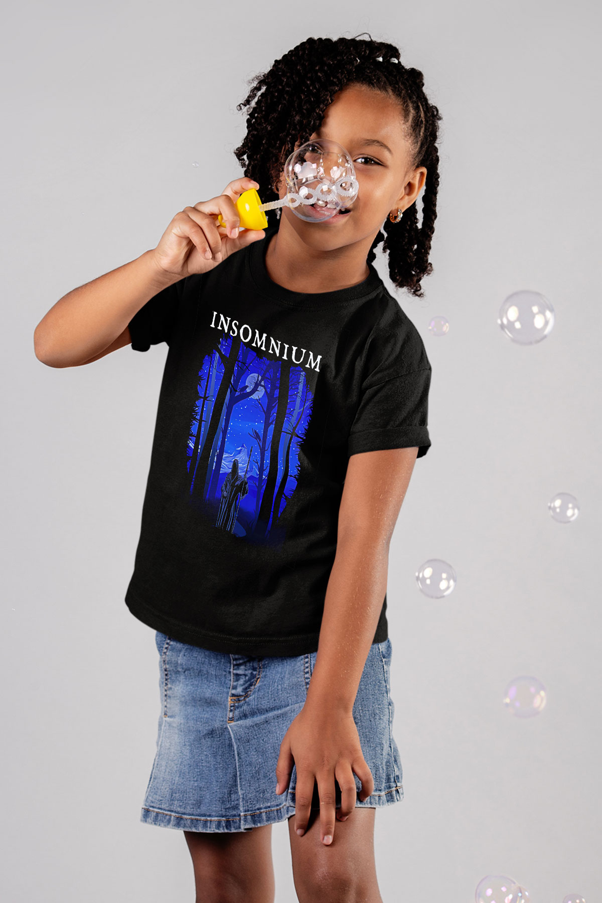 Insomnium Baskılı Unisex Siyah Çocuk Tişört - Tshirt
