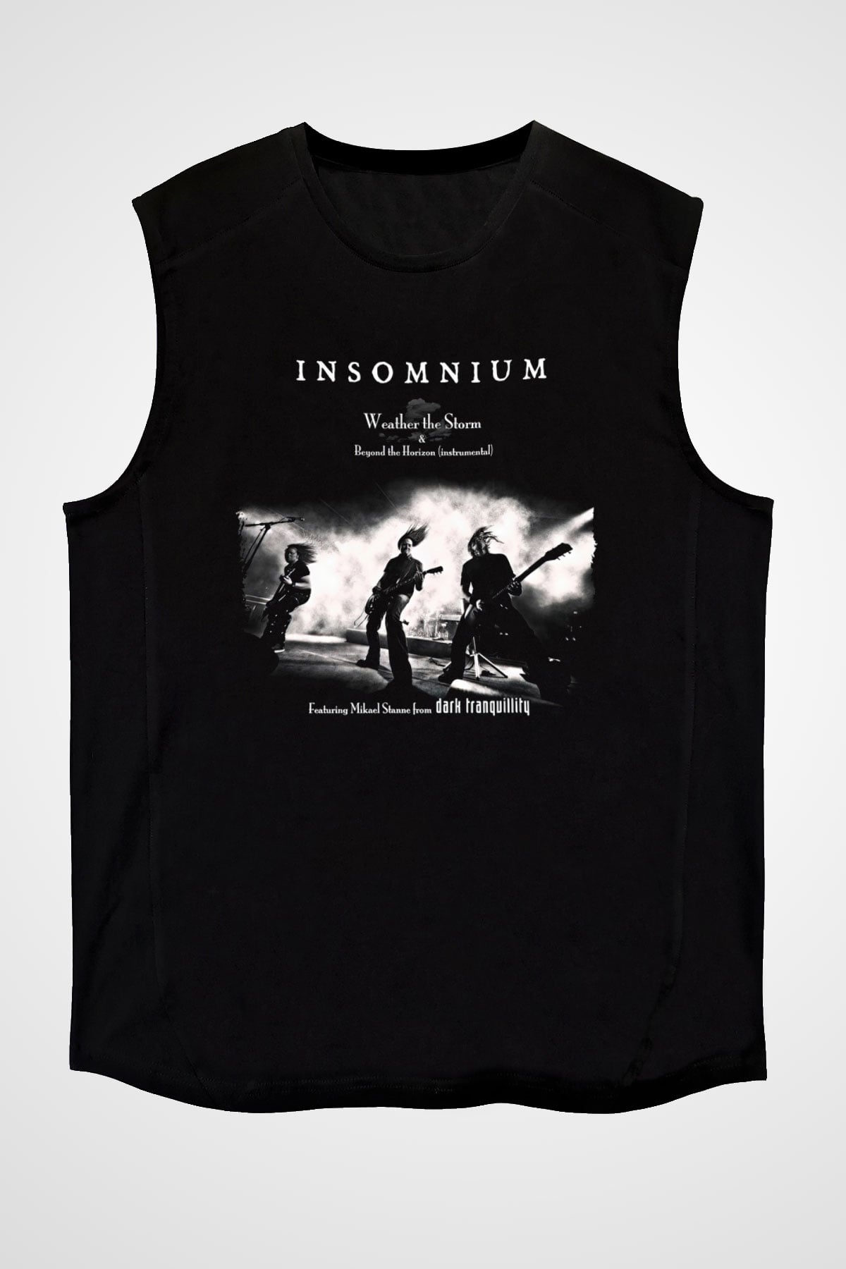 Insomnium Baskılı Unisex Siyah Kolsuz Tişört - Tshirt