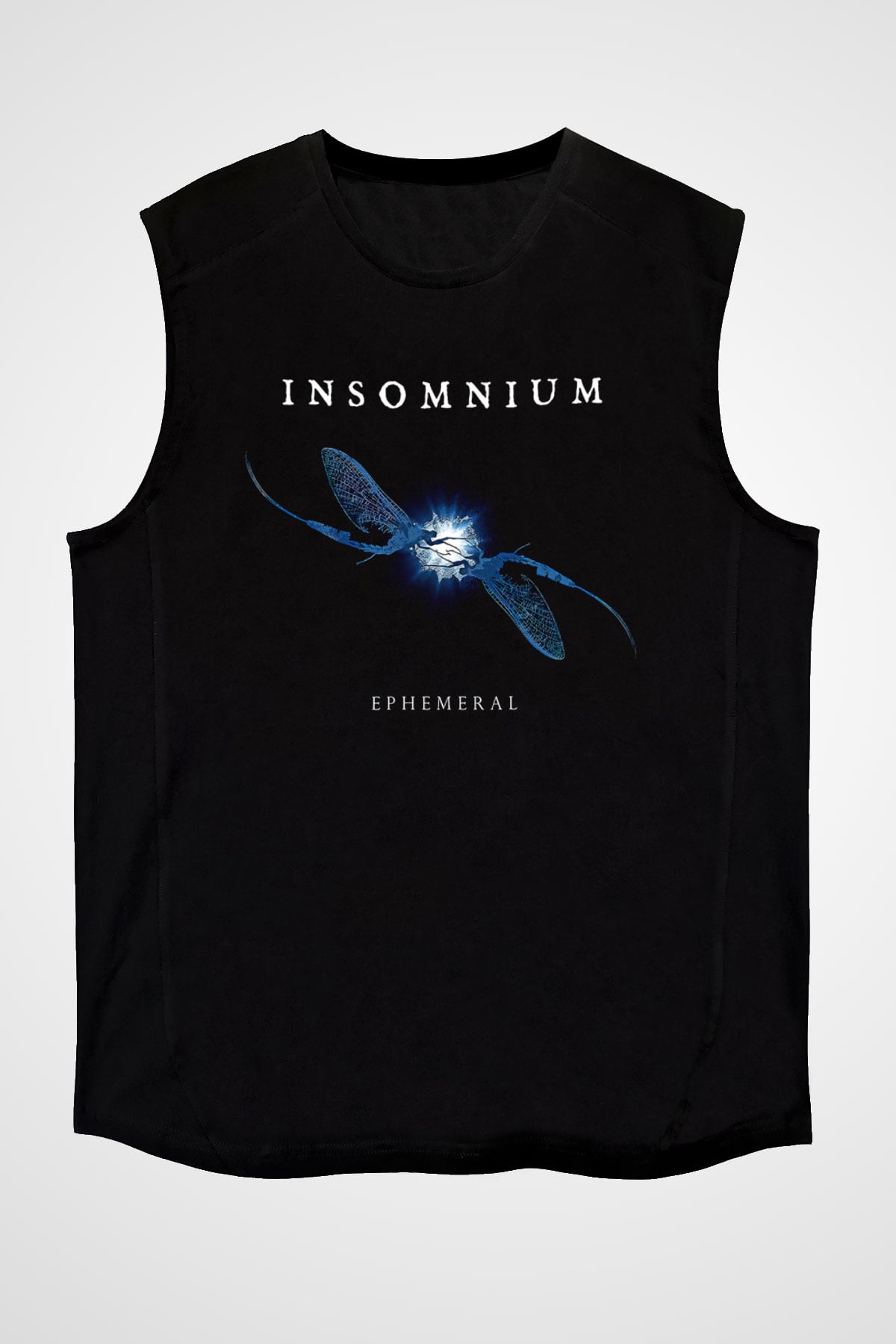 Insomnium Baskılı Unisex Siyah Kolsuz Tişört - Tshirt