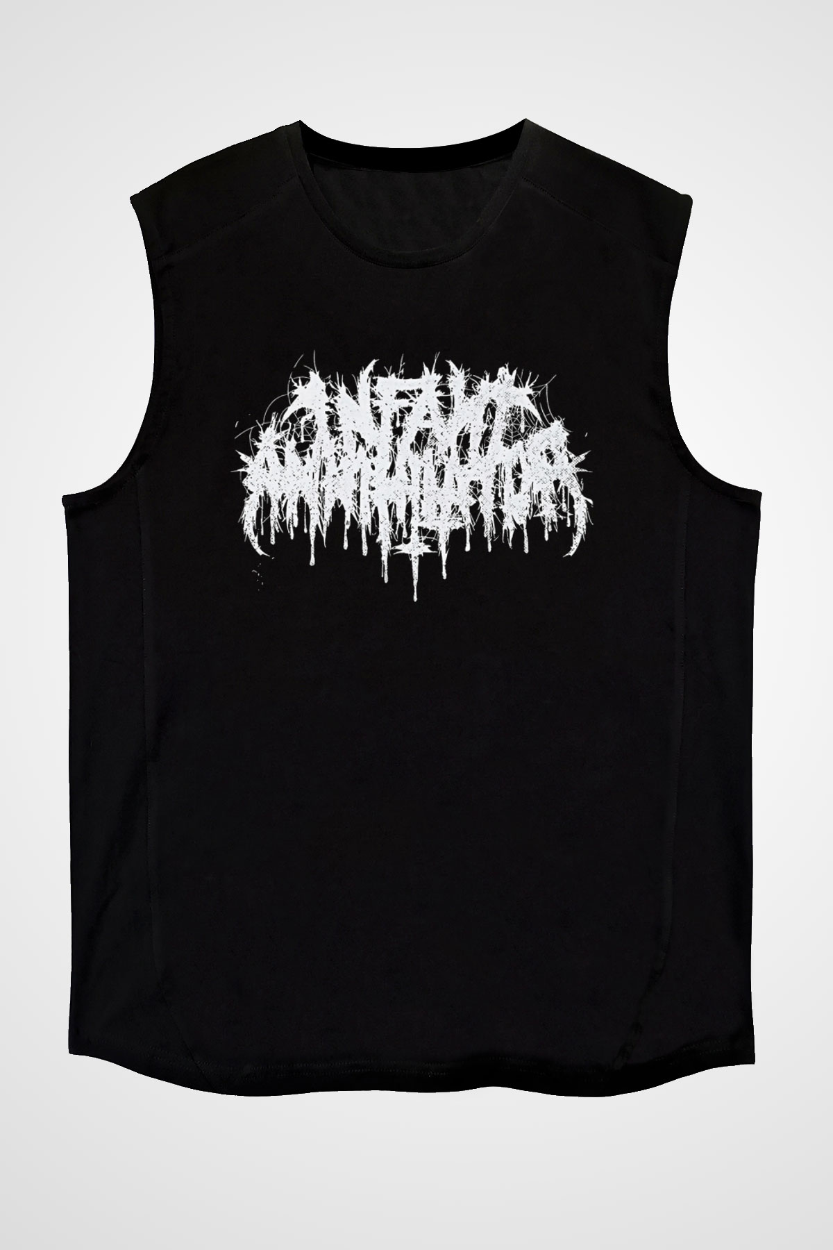 Insomnium Baskılı Unisex Siyah Kolsuz Tişört - Tshirt