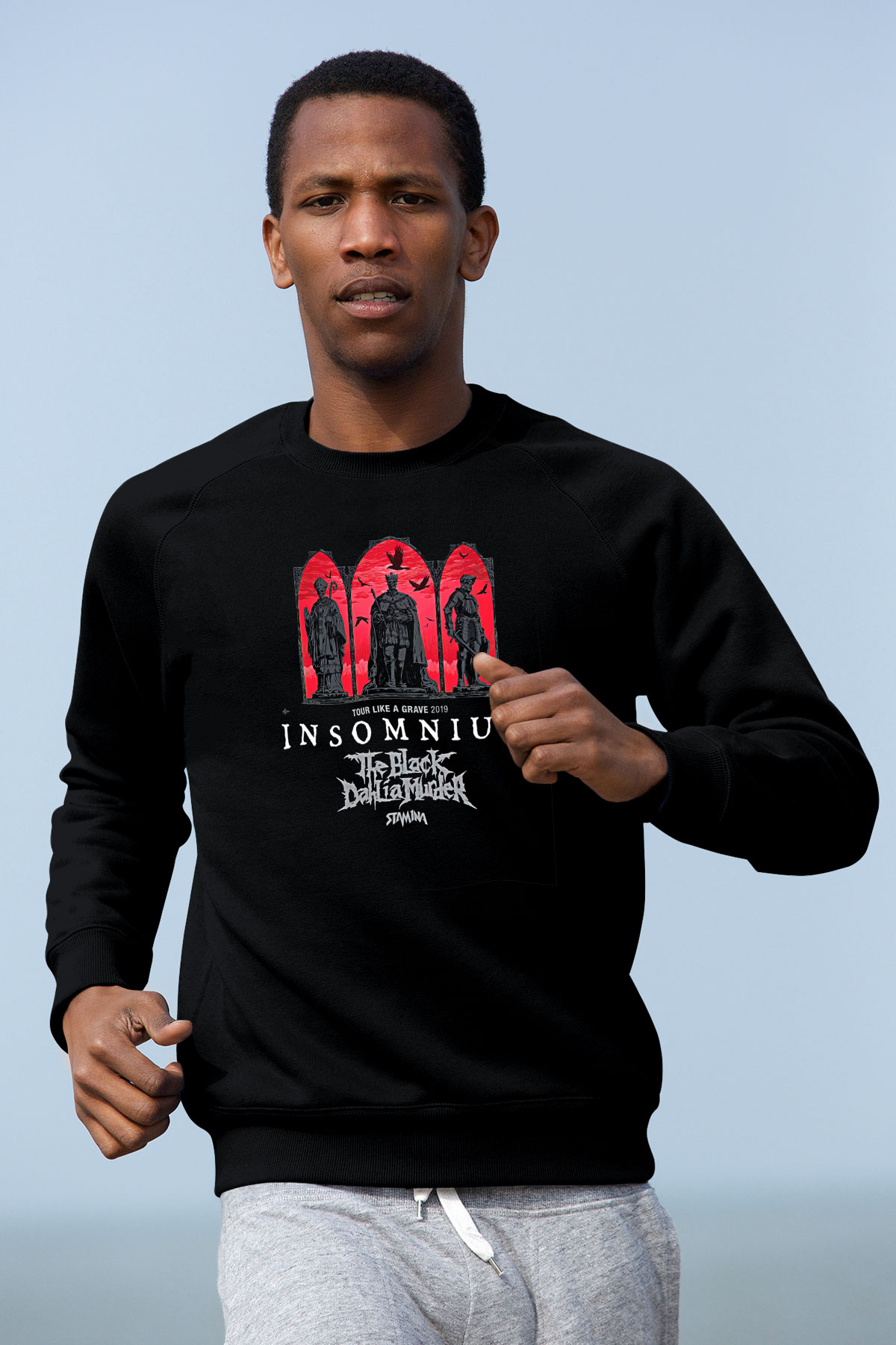 Insomnium Baskılı Unisex Siyah Sweatshirt