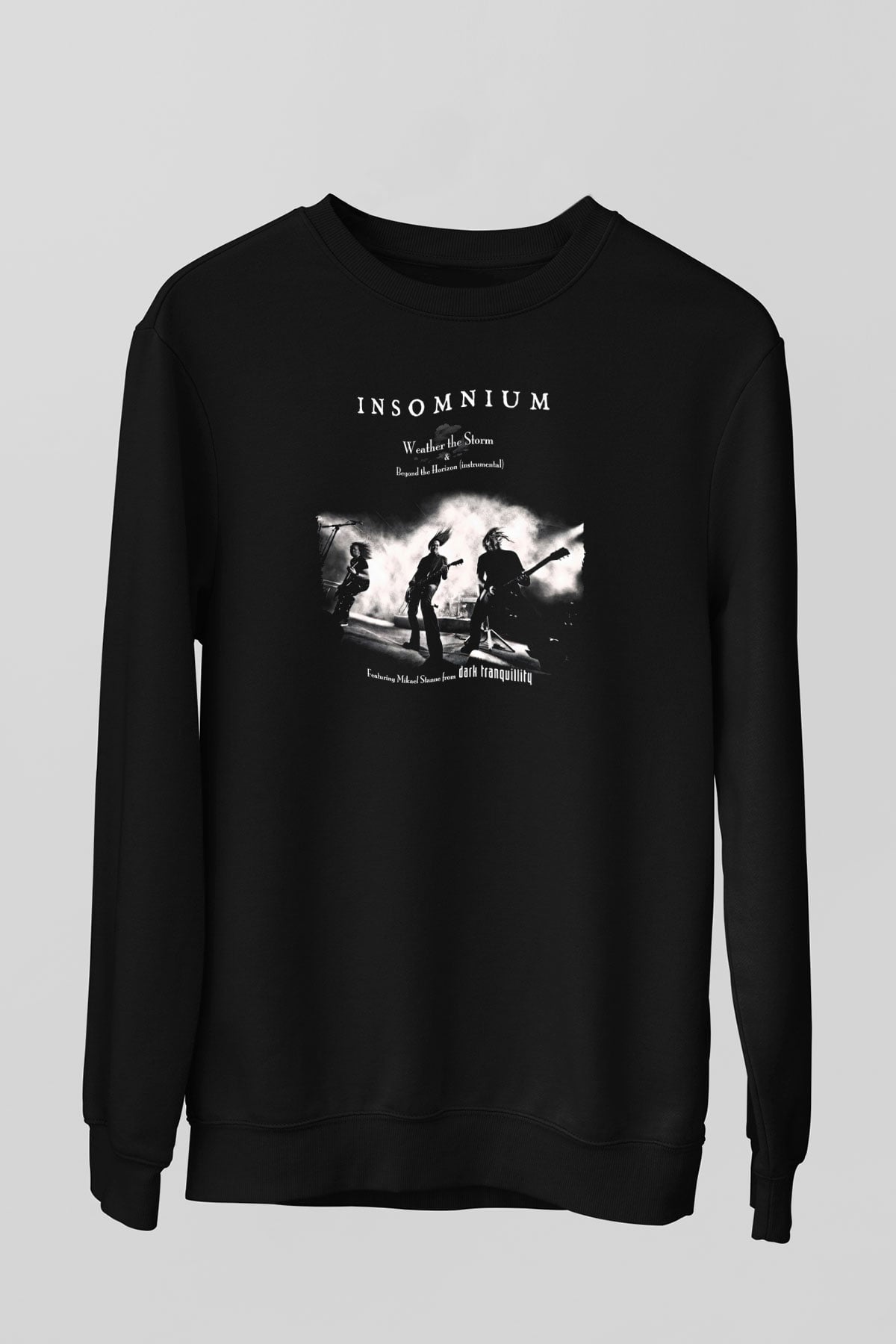 Insomnium Baskılı Unisex Siyah Sweatshirt