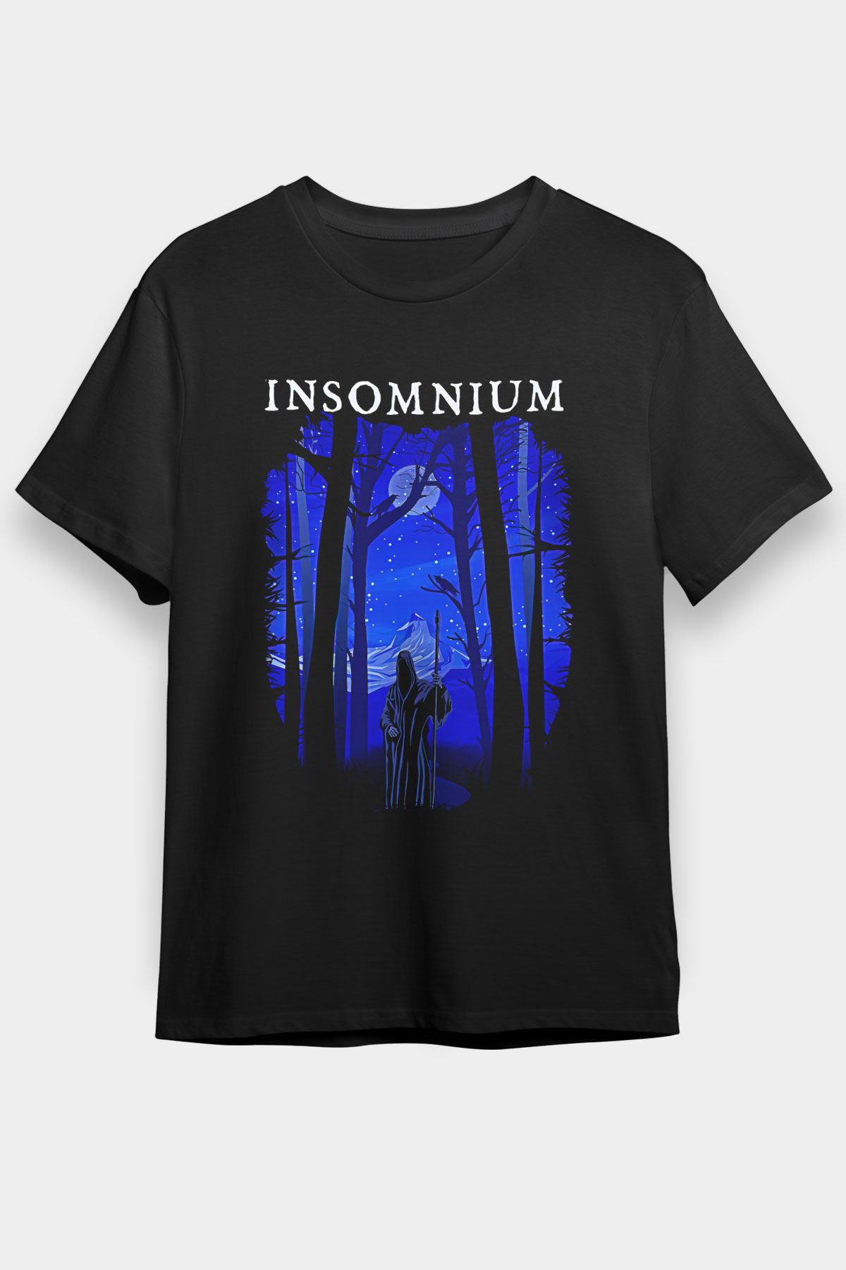 Insomnium Baskılı Unisex Siyah Tişört - Tshirt