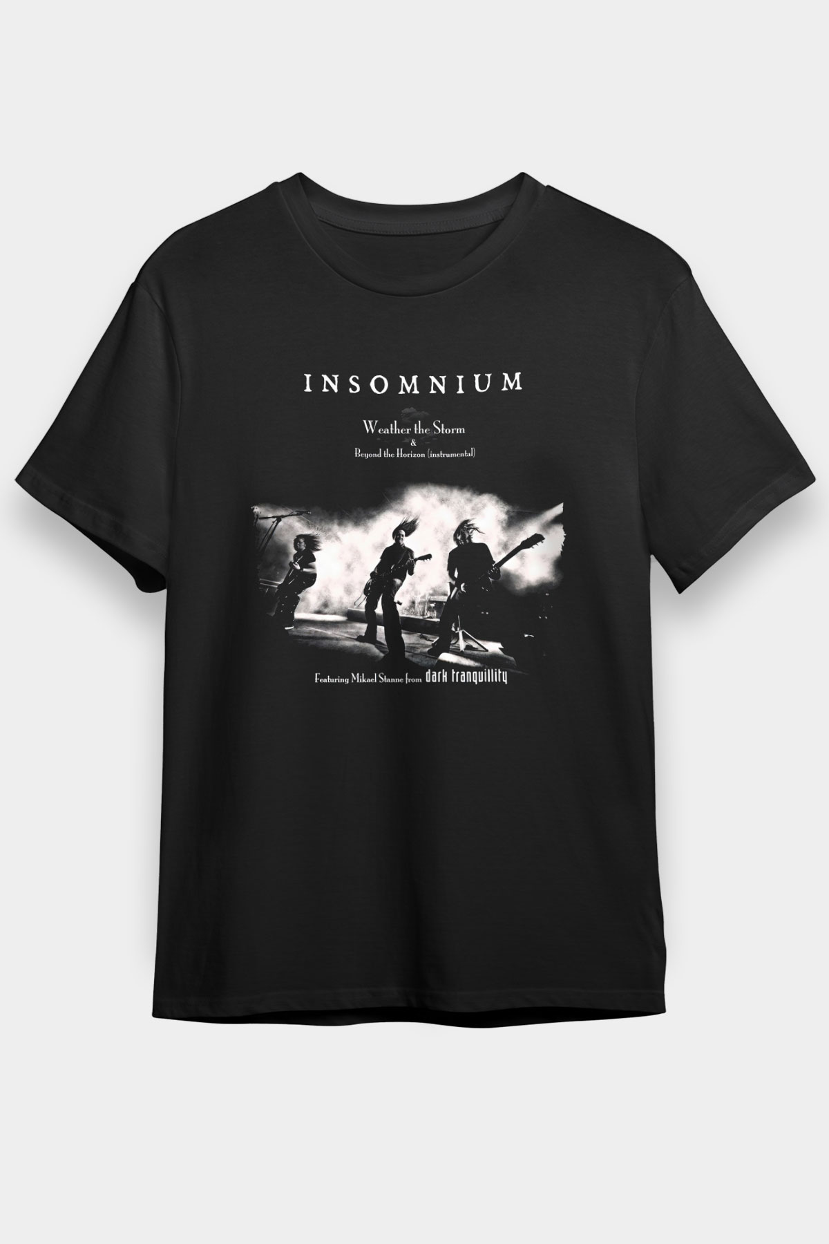 Insomnium Baskılı Unisex Siyah Tişört - Tshirt