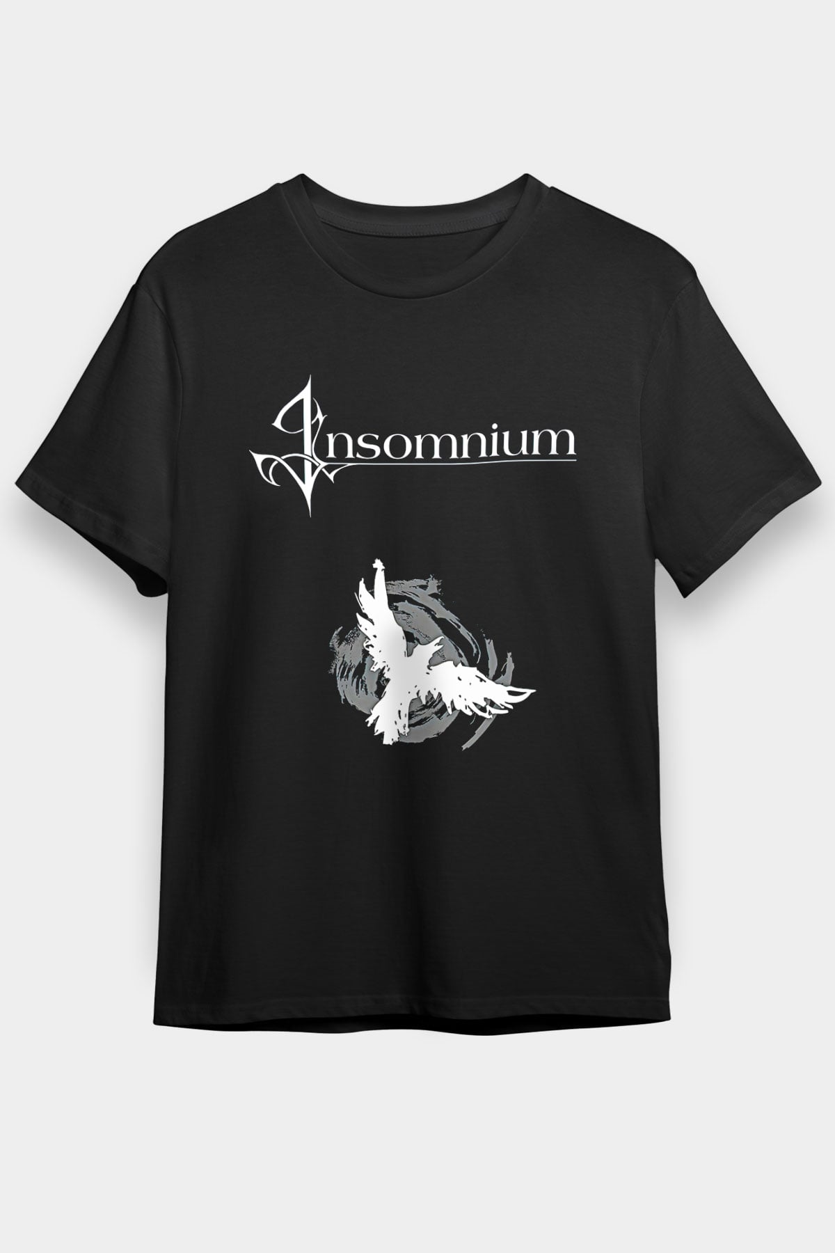Insomnium Baskılı Unisex Siyah Tişört - Tshirt