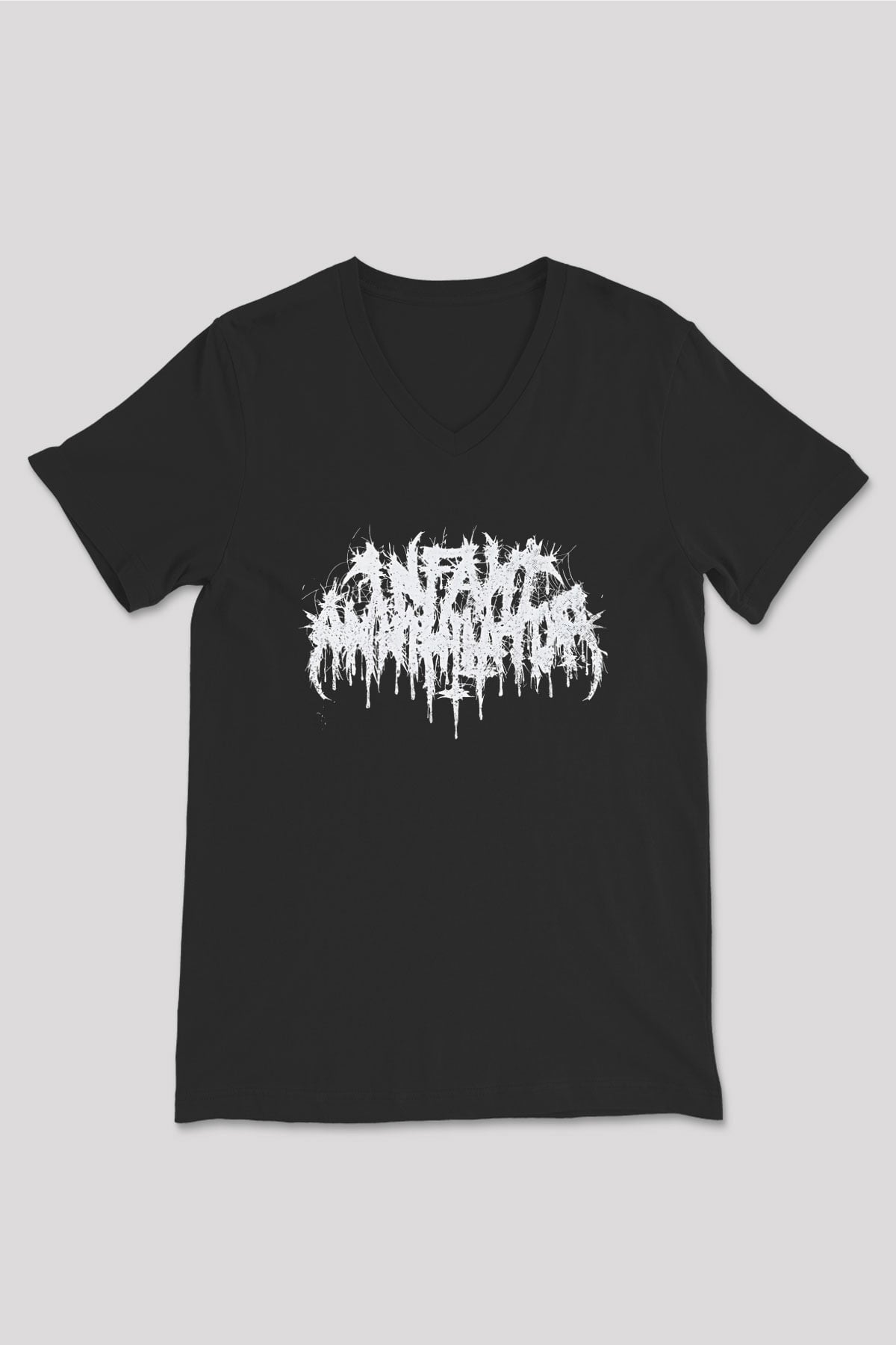 Insomnium Baskılı Unisex Siyah V Yaka Tişört - Tshirt