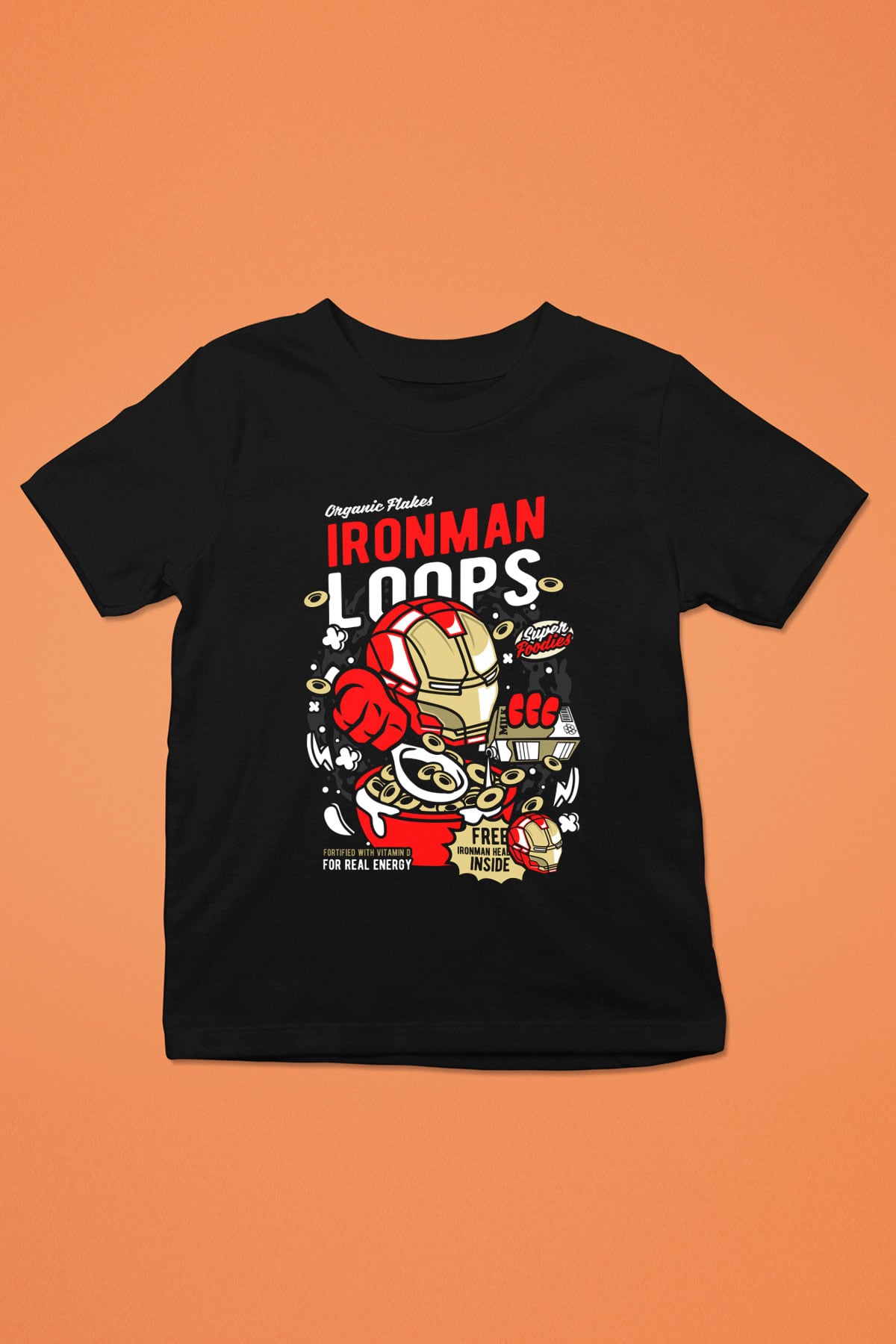 Iron Loops Baskılı Unisex Siyah Çocuk Tişört