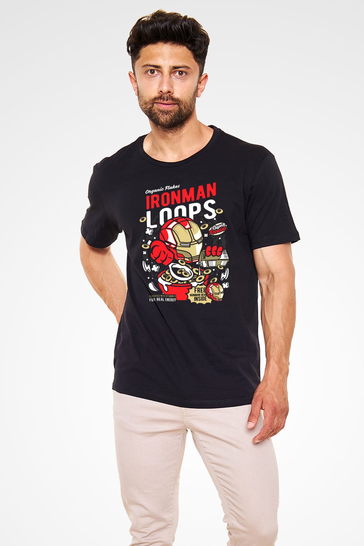 Iron Loops Baskılı Unisex Siyah Tişört