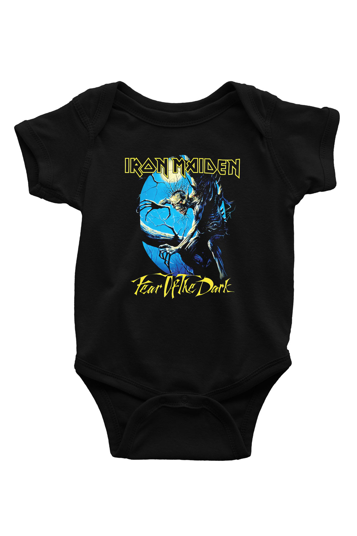 Iron Maiden Baskılı Siyah Bebek Body - Zıbın