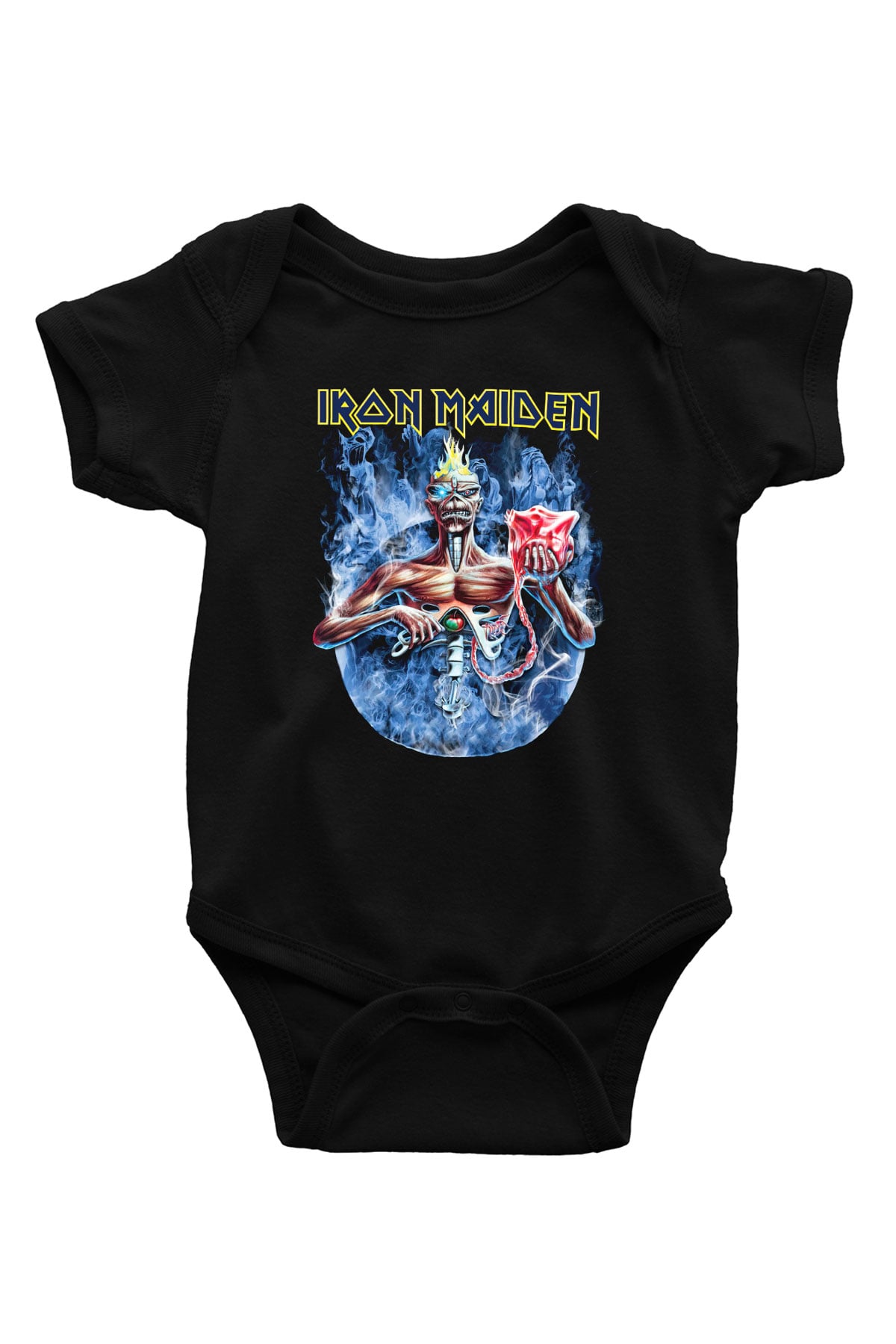 Iron Maiden Baskılı Siyah Bebek Body - Zıbın