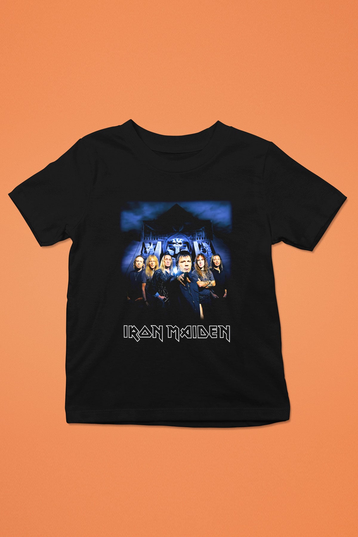 Iron Maiden Baskılı Siyah Unisex Çocuk Tişört
