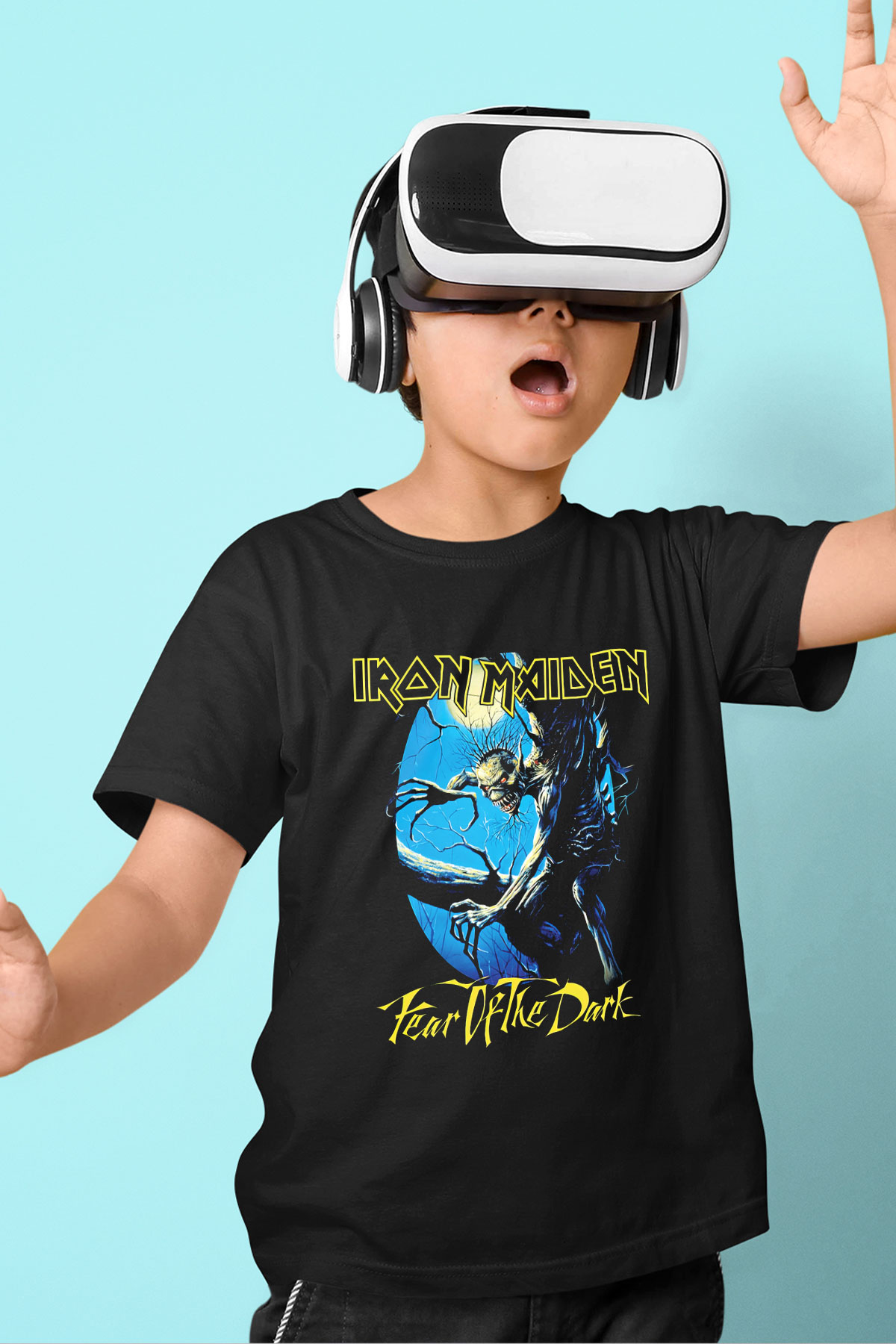 Iron Maiden Baskılı Siyah Unisex Çocuk Tişört