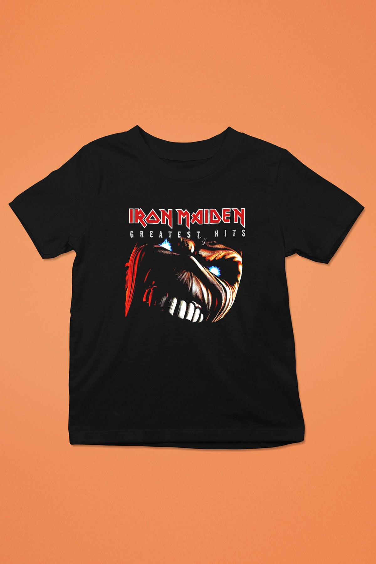 Iron Maiden Baskılı Siyah Unisex Çocuk Tişört