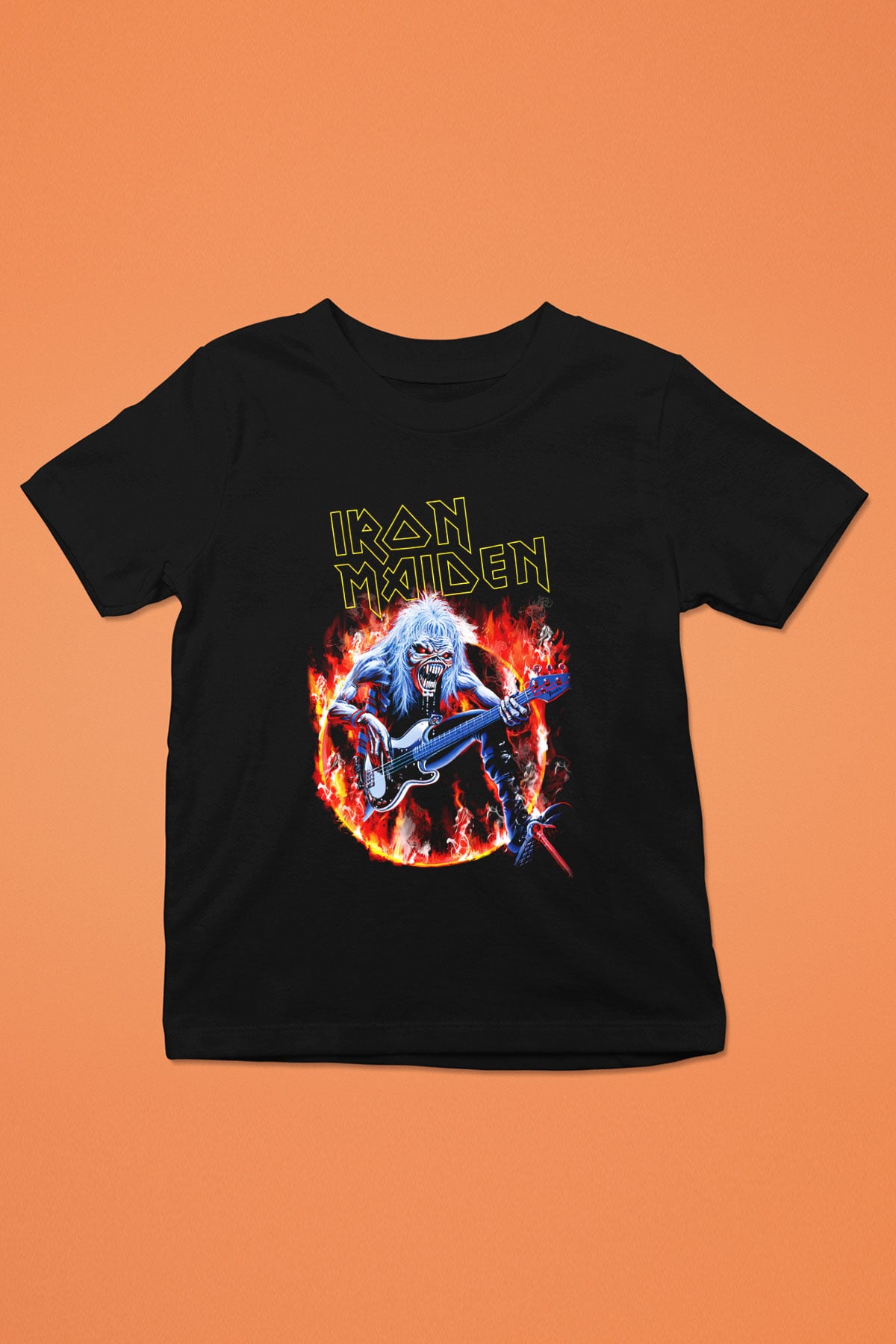 Iron Maiden Baskılı Siyah Unisex Çocuk Tişört