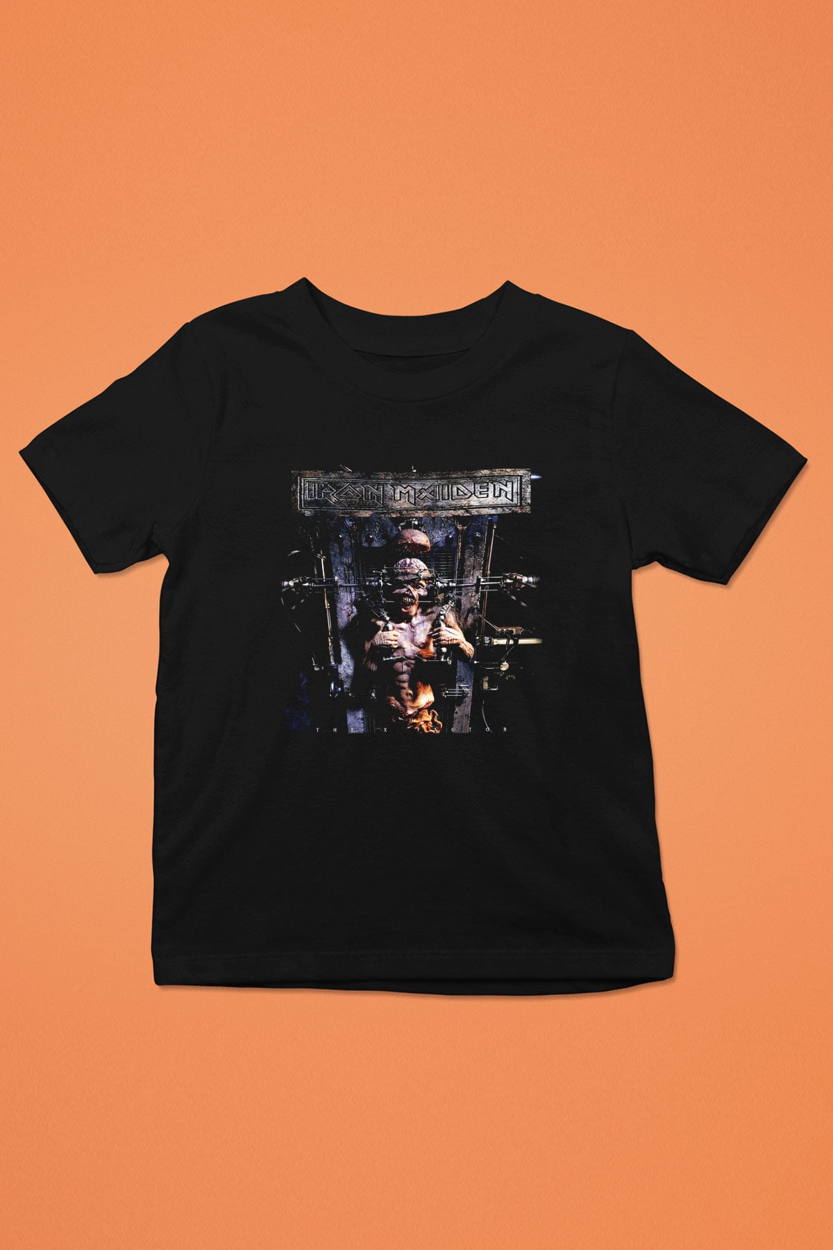 Iron Maiden Baskılı Siyah Unisex Çocuk Tişört