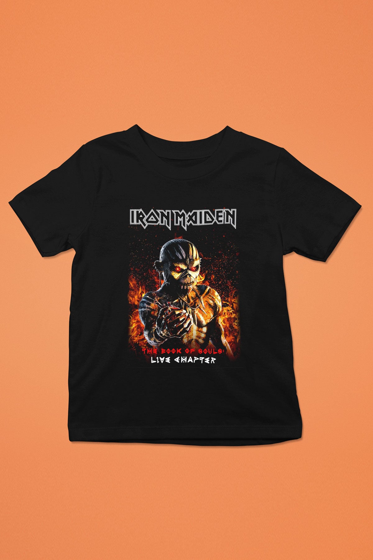 Iron Maiden Baskılı Siyah Unisex Çocuk Tişört
