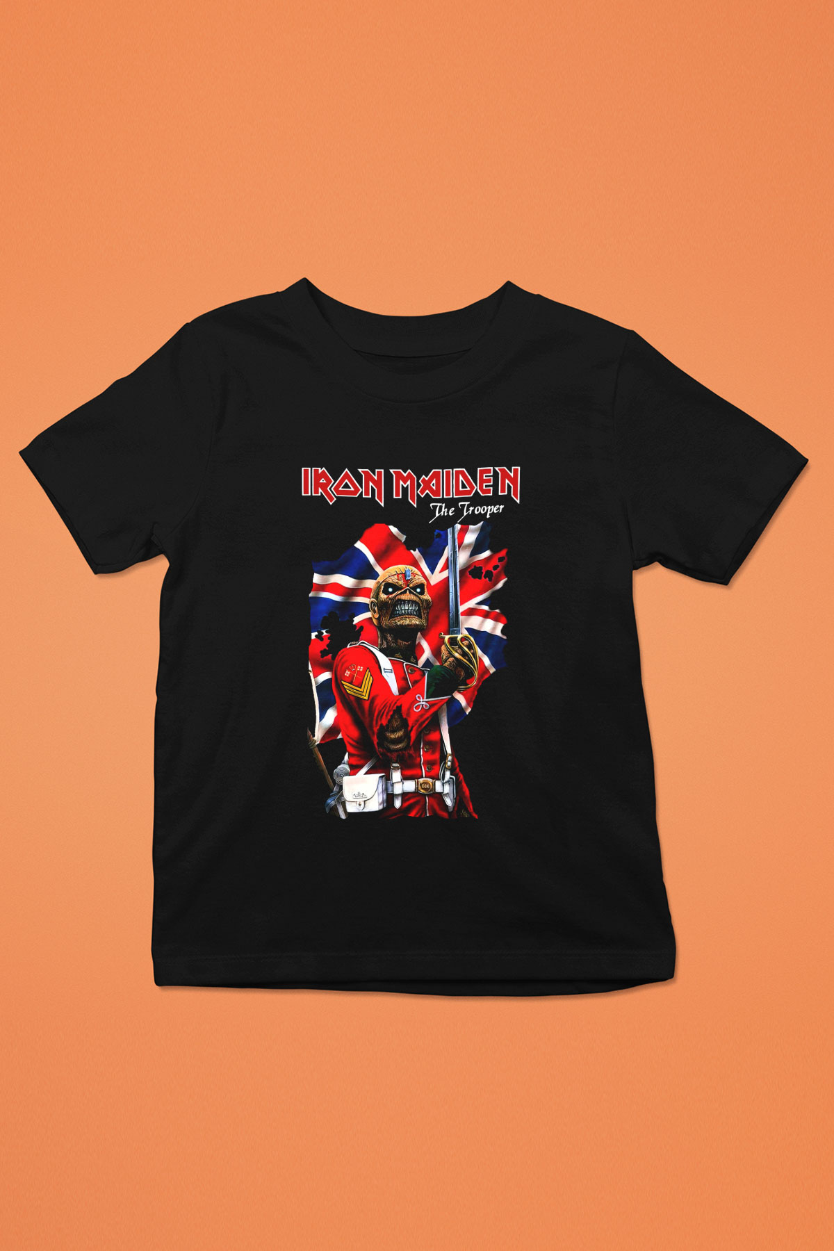 Iron Maiden Baskılı Siyah Unisex Çocuk Tişört