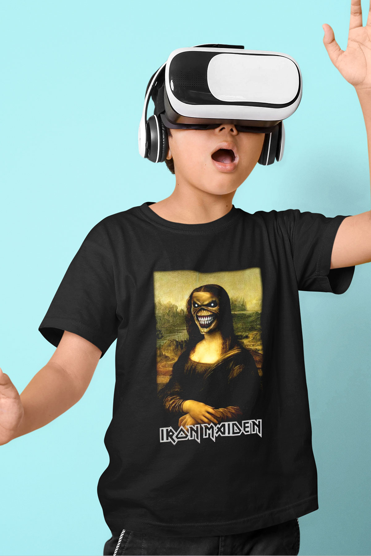 Iron Maiden Baskılı Siyah Unisex Çocuk Tişört