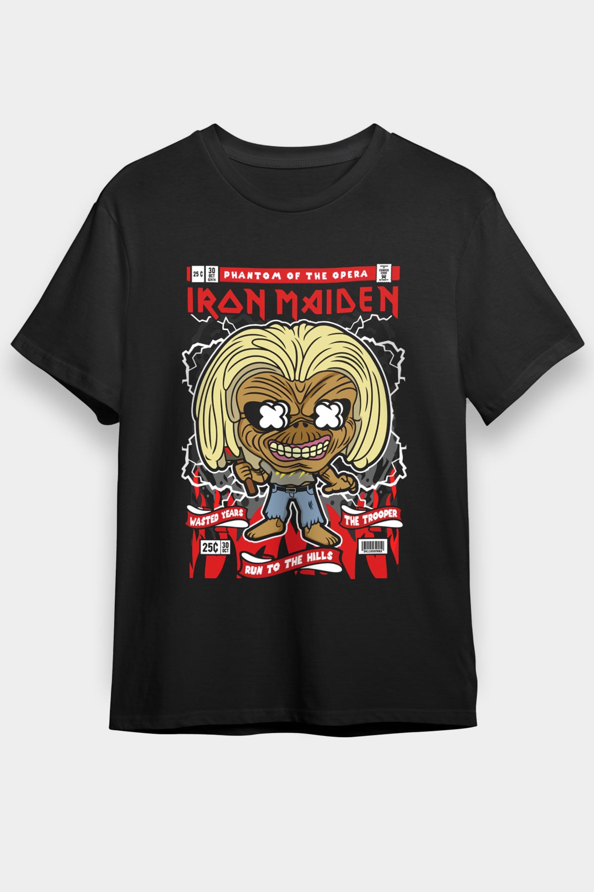 Iron Maiden Baskılı Unisex Siyah Tişört