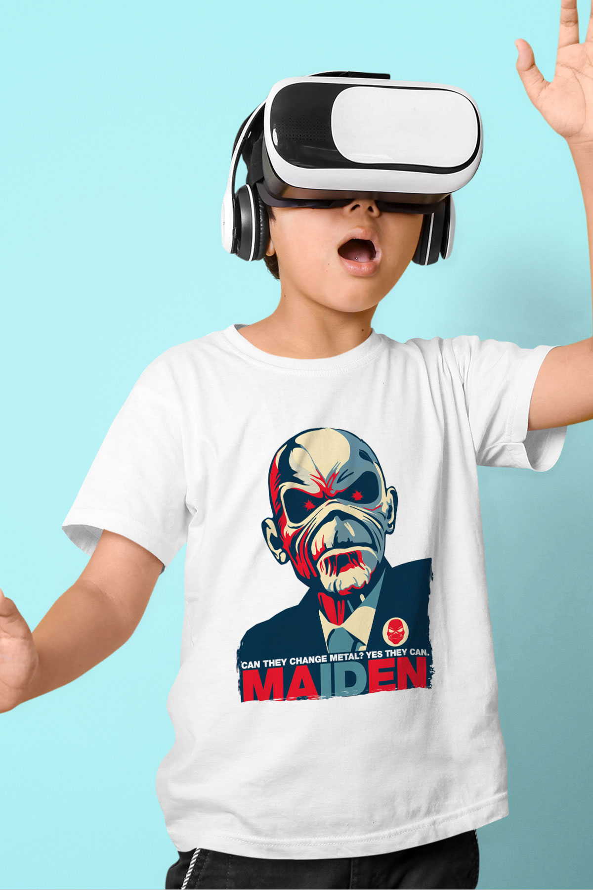 Iron Maiden Beyaz Unisex Çocuk Tişört