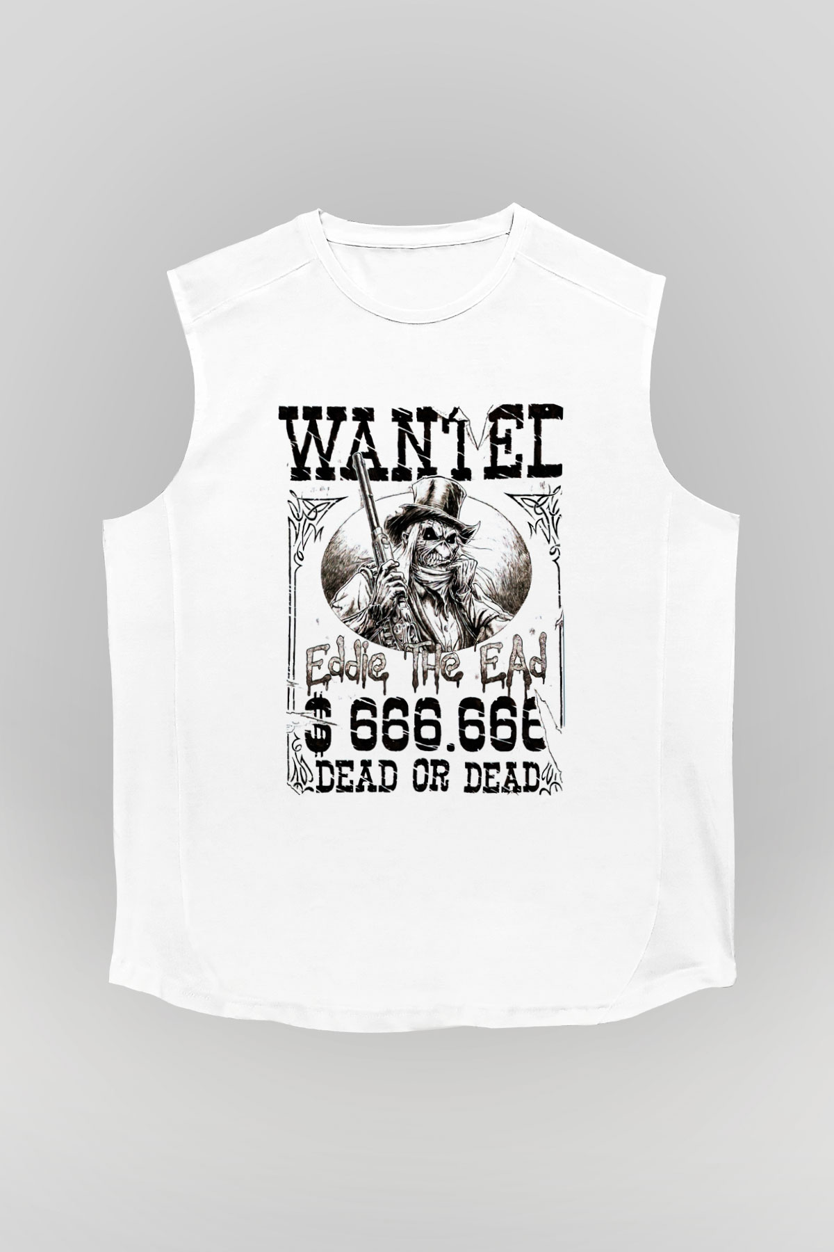 Iron Maiden Beyaz Unisex Kolsuz Tişört
