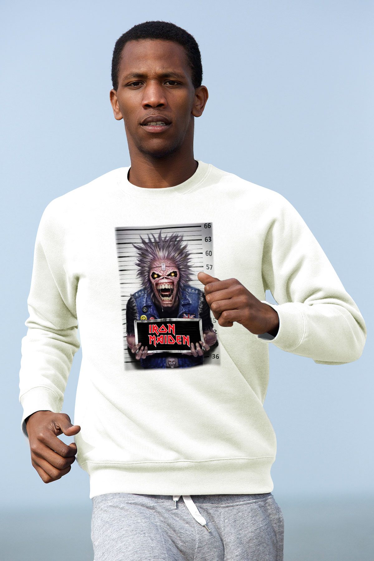Iron Maiden Beyaz Unisex Sweatshirt