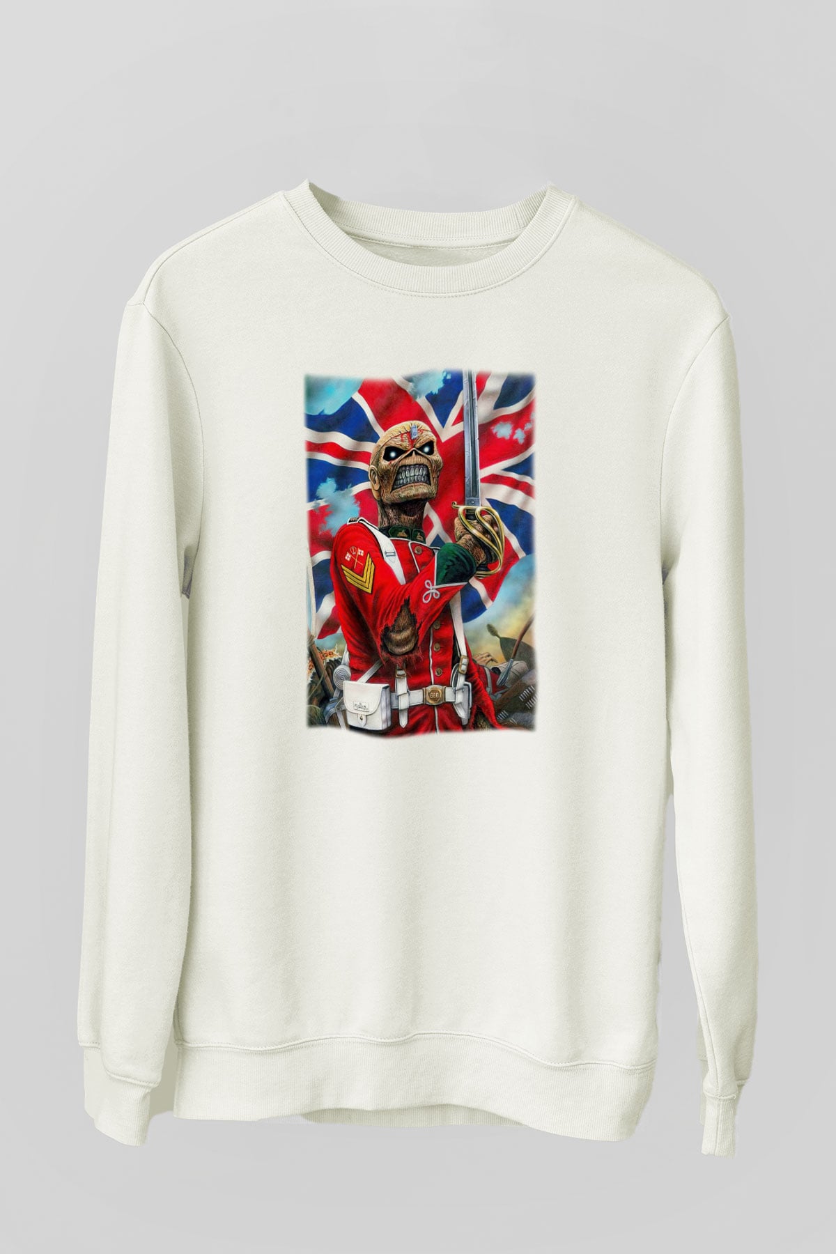 Iron Maiden Beyaz Unisex Sweatshirt