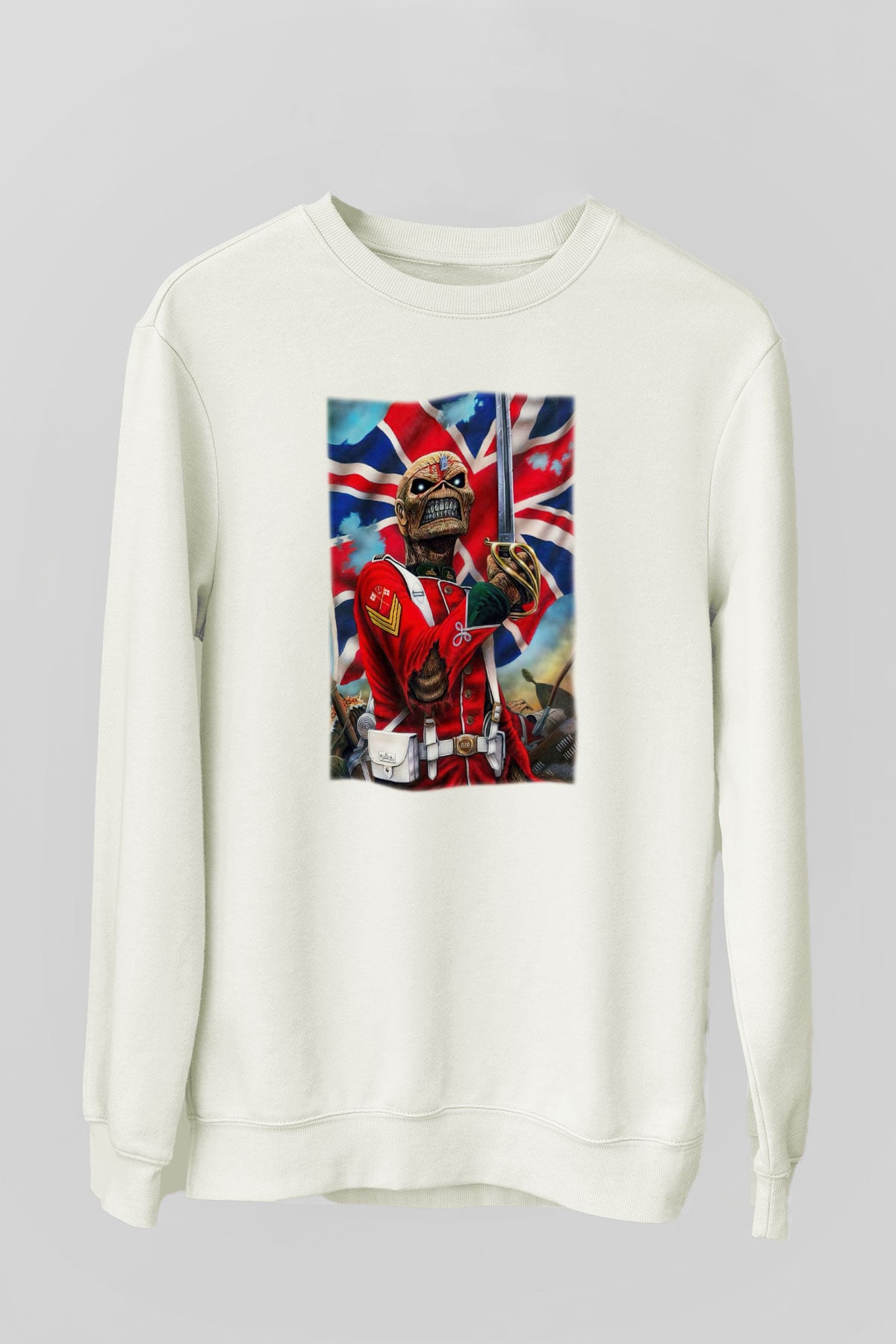 Iron Maiden Beyaz Unisex Sweatshirt