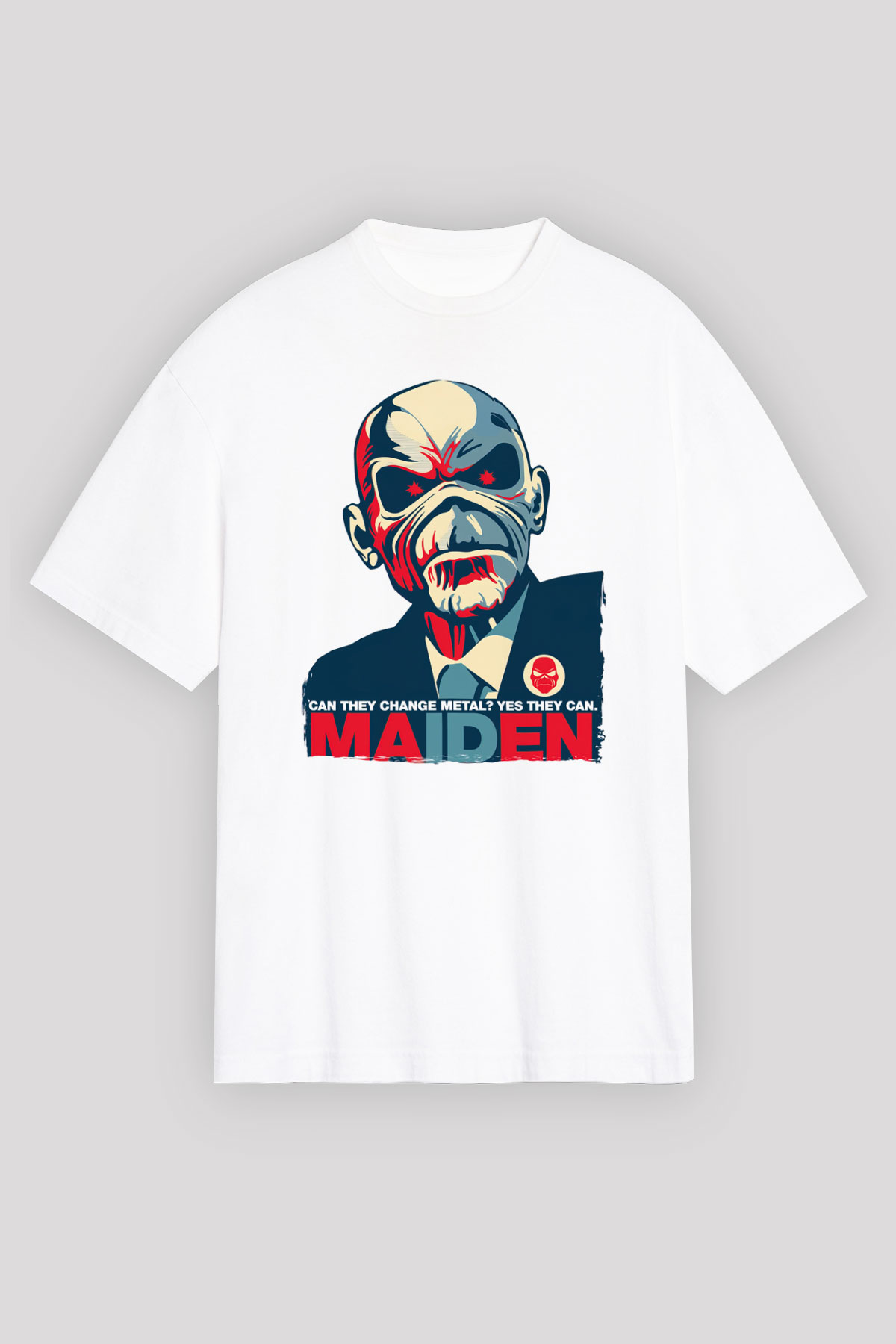 Iron Maiden Beyaz Unisex Tişört T-Shirt - TişörtFabrikası