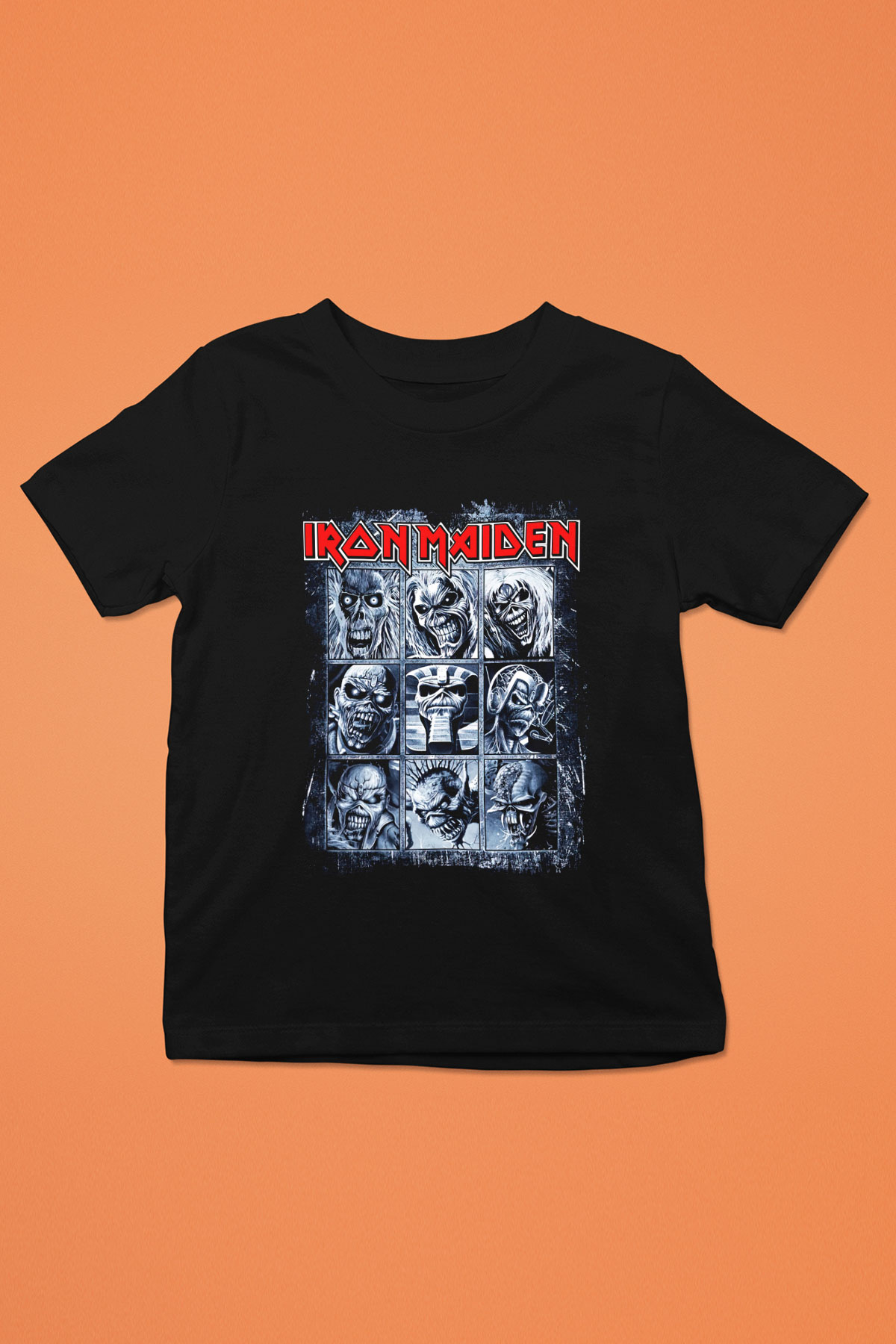 Iron Maiden Eddie Baskılı Siyah Unisex Çocuk Tişört