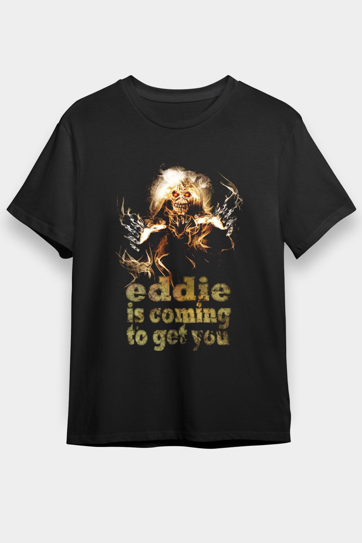 Iron Maiden Eddie İs Coming To Get You Siyah Unisex Tişört T-Shirt - TişörtFabrikası