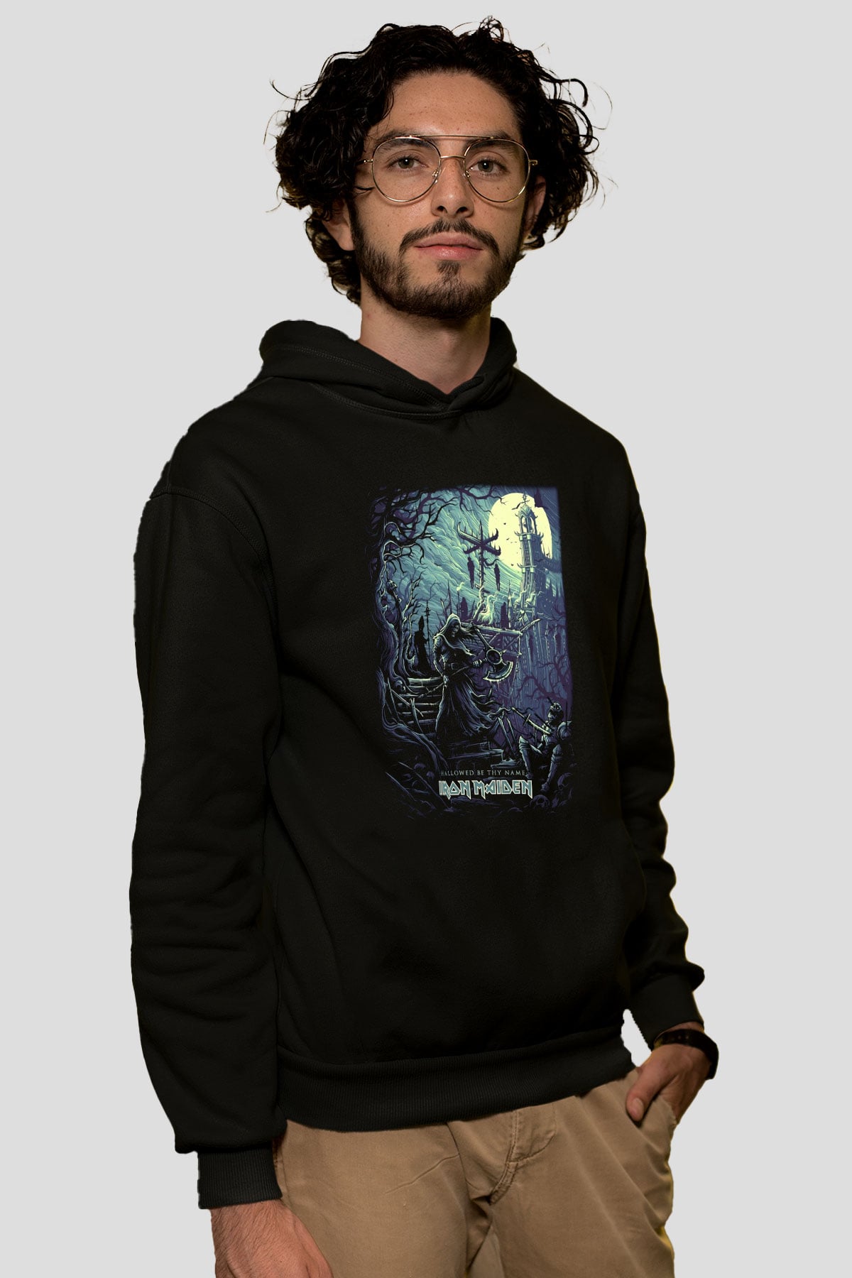 Iron Maiden Hallowed Be Thy Name Siyah Unisex Hoodie
