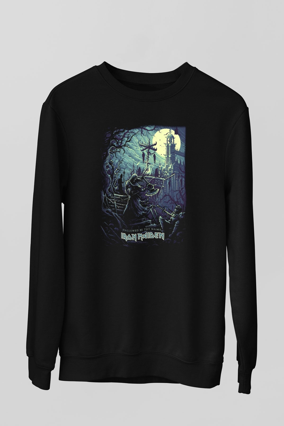 Iron Maiden Hallowed Be Thy Name Siyah Unisex Sweatshirt