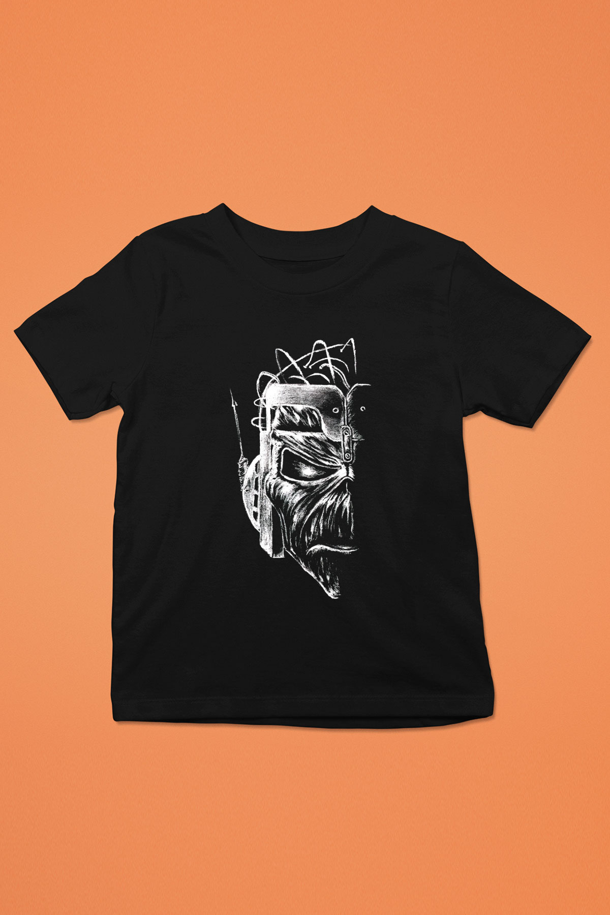 Iron Maiden İlluminati Eddie Baskılı Siyah Unisex Çocuk Tişört